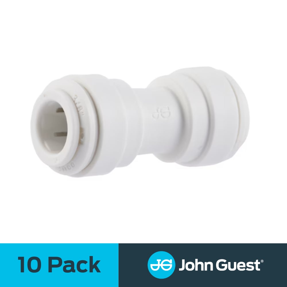 John Guest PP0412W-US 3/8-in Push-to-Connect Coupling (10-Pack)
