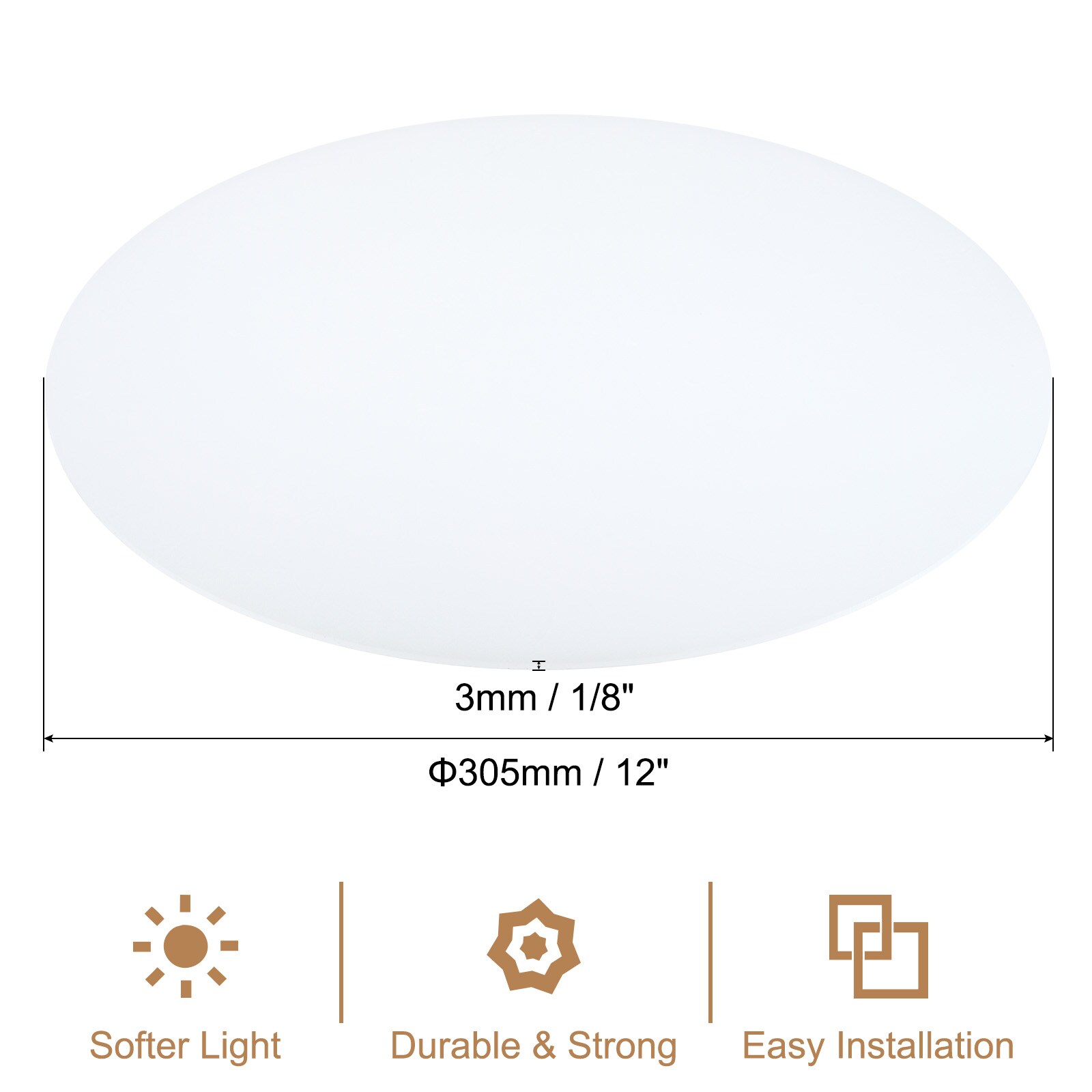 PATIKIL Lampshade Diffuser 12 Inch Diameter Round Diffuser for Drum ...