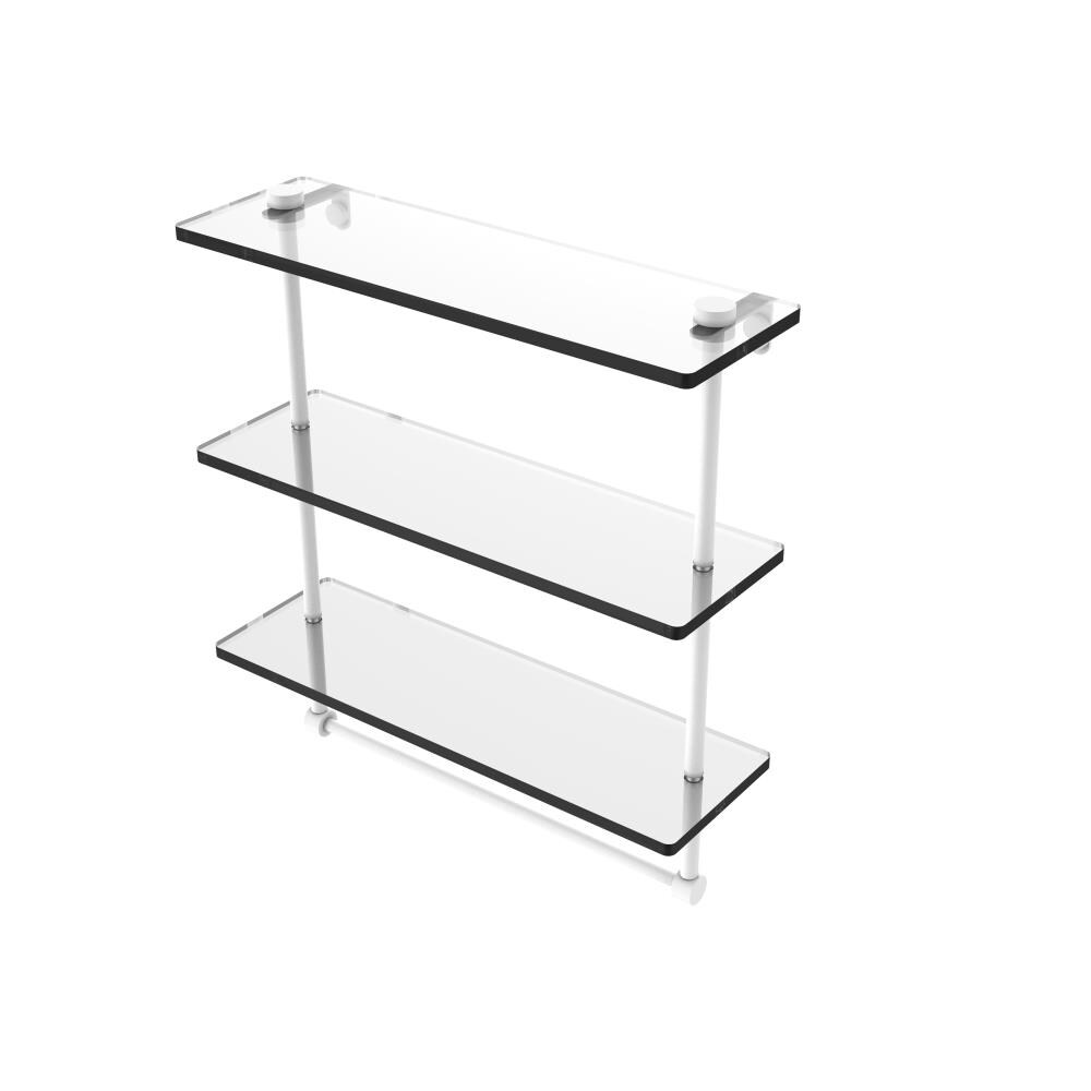 Allied Brass NS-5/16TB-WHM Matte White 3 -Tier Wall mount Bathroom Shelf ( 16-in x 18-in x 5-in )