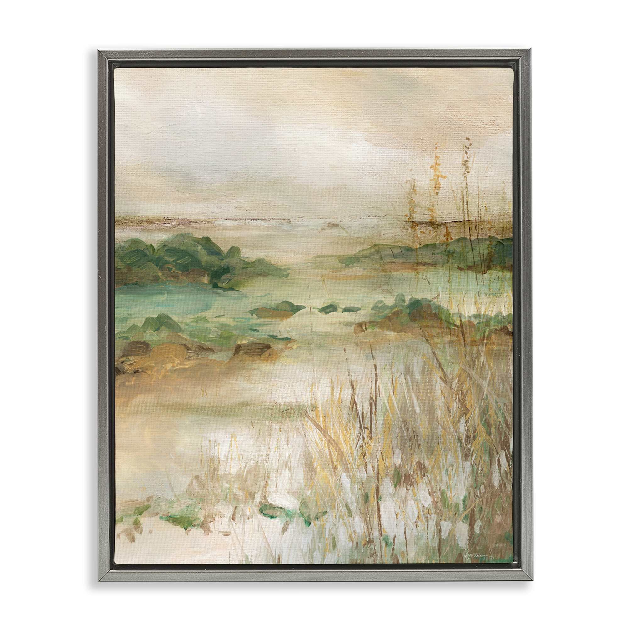 Stupell Industries BS-291-FFL-24X30 Abstract Marshland Pond Gray Framed Floater Canvas Wall Art By Carol Robinson 25 x 31