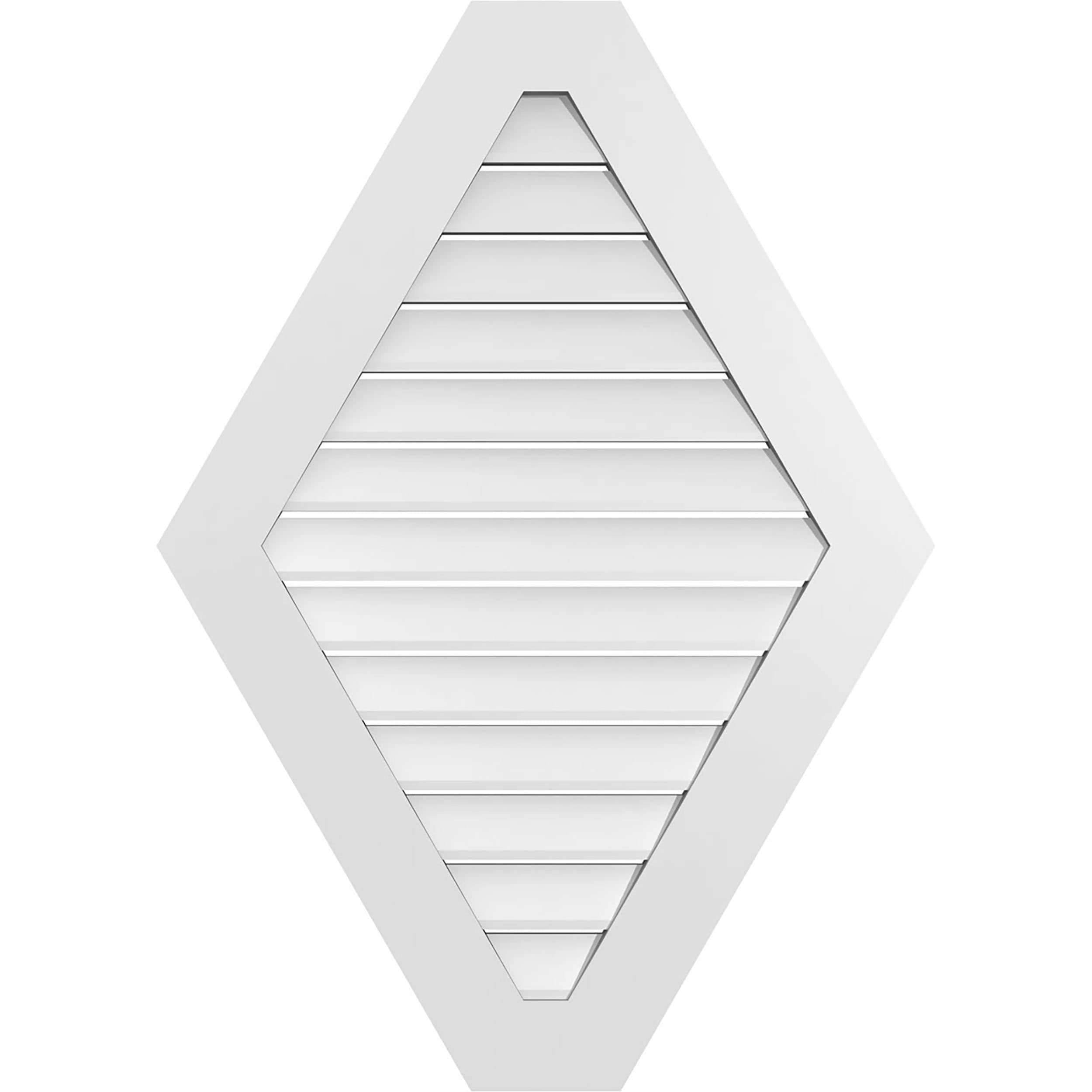 Ekena Millwork GVPHP30X4201SF 30-Inches x 42-Inches Off-white Peaked PVC Gable Louver Vent