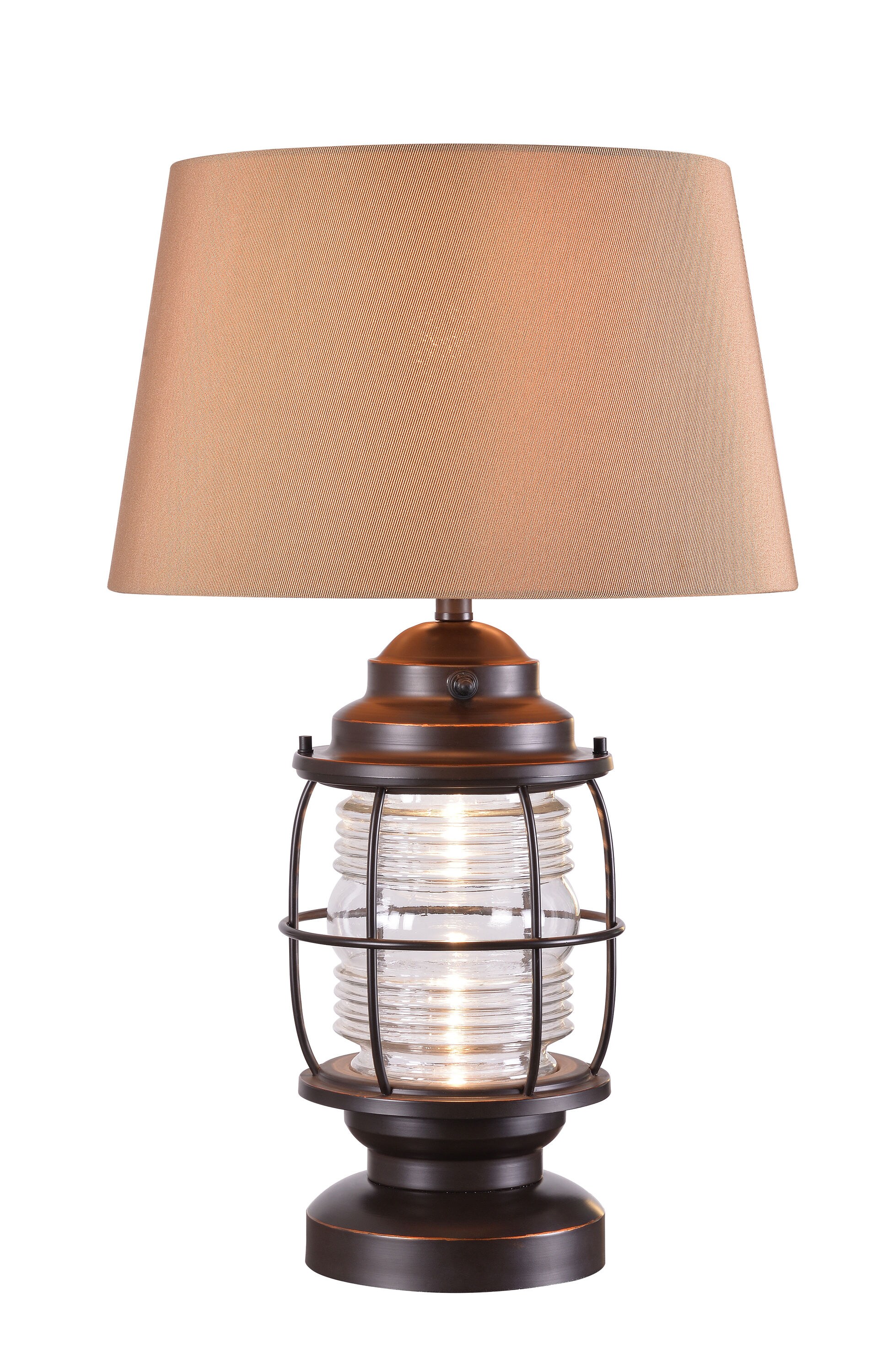 Electric Lantern Table Lamp ANTIQUED COPPER-BRONZE