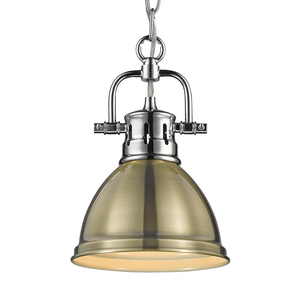 Golden Lighting Duncan Chrome Mid-century Dome Mini Hanging Pendant ...