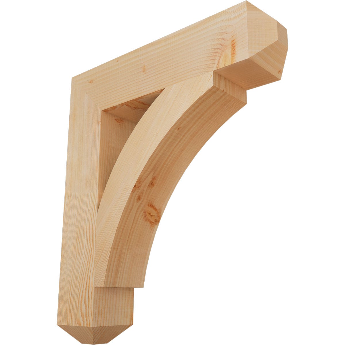Ekena Millwork BKT06X28X32THR04SDF Thorton craftsman smooth 5-1/2-in x 28-in x 32-in Douglas fir Brown Wood Standard bracket