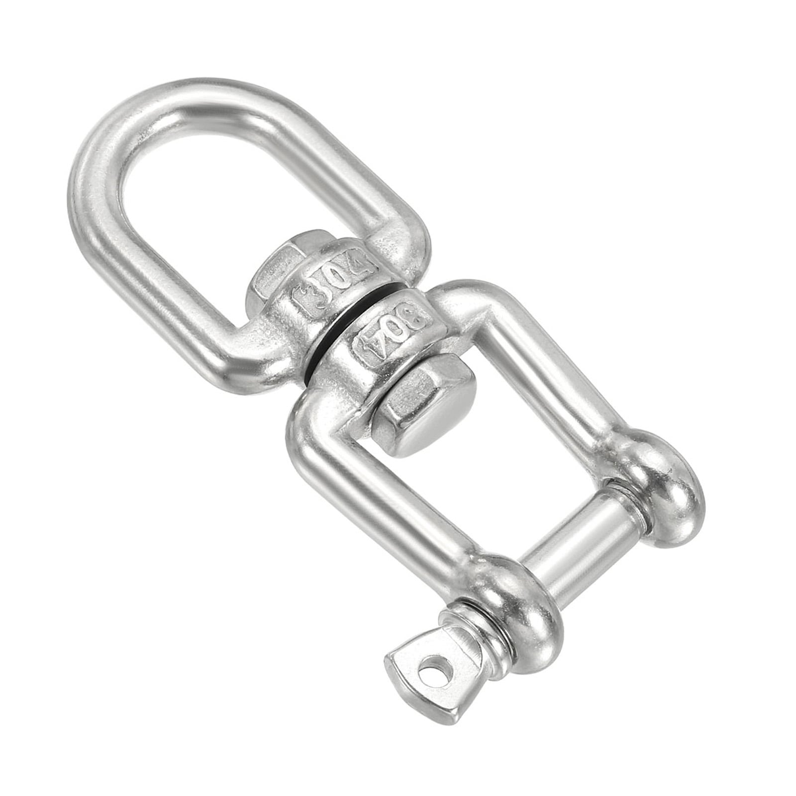 PATIKIL Double Ended Swivel Cable M8 Working Load 475kg/1047lbs 304 Stainless Steel Eye and Jaw Swivel Shackle Ring Connector for Marine Mooring Hanging
