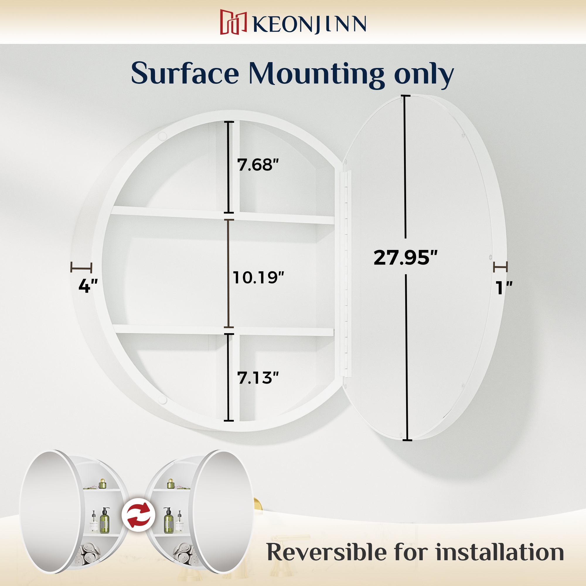 Keonjinn LW-JSKJG-R71SI Bathroom-Medicine-Cabinets - View #3