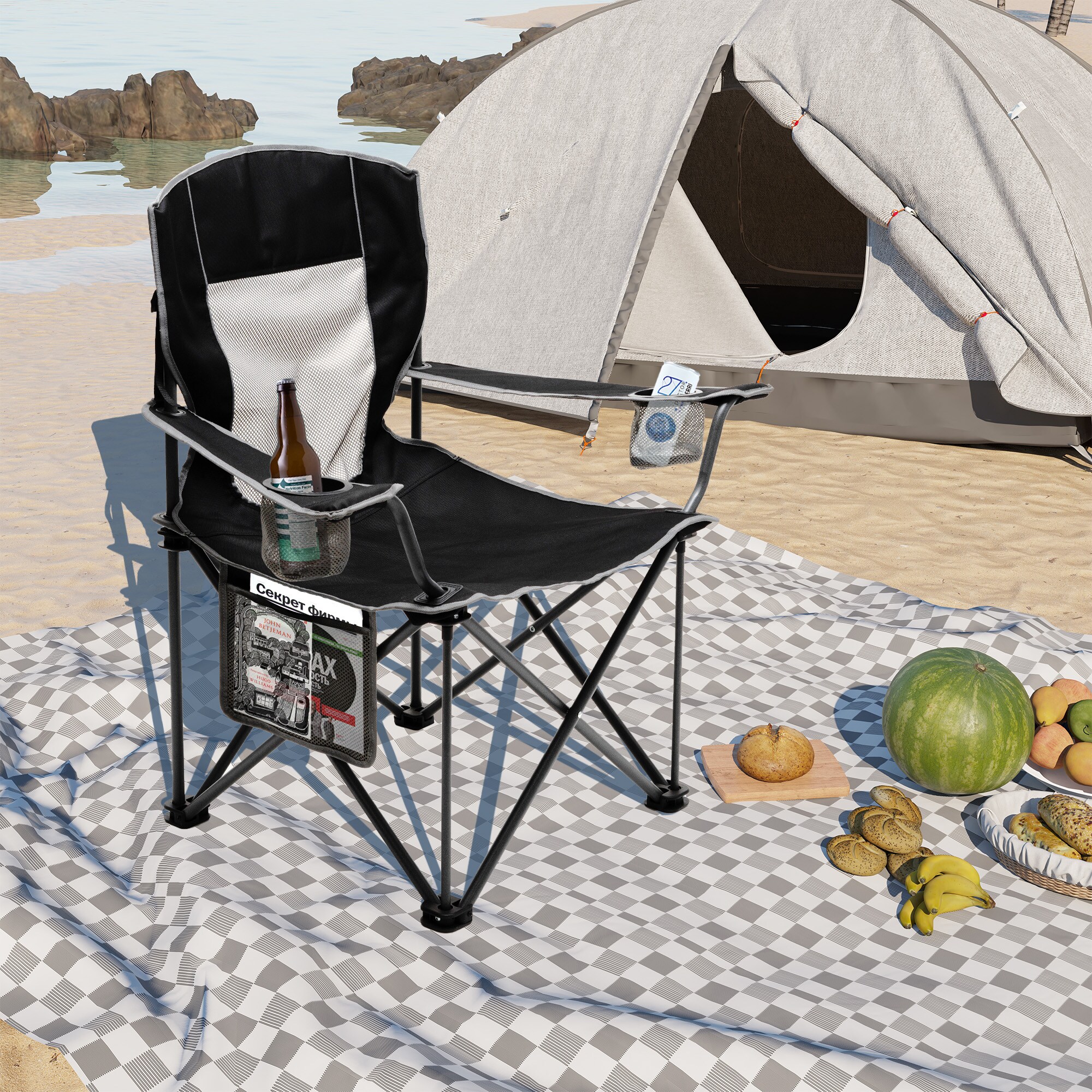 Clihome CL-CCAC2481BBK1 Beach-Camping-Chairs - View #2