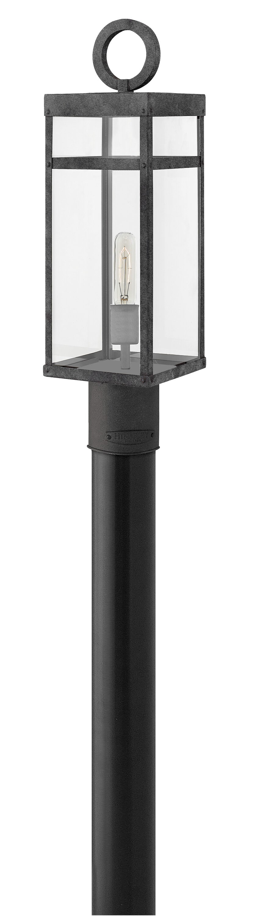 Hinkley 2801DZ-LV Porter 25.25-Inches Aged Zinc Transitional Outdoor Light post lantern