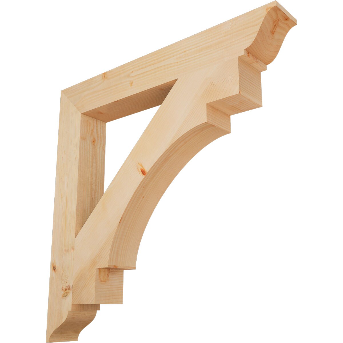 Ekena Millwork BKT06X44X44MRC01SDF Merced traditional smooth 5-1/2-in x 44-in x 44-in Douglas fir Brown Wood Standard bracket