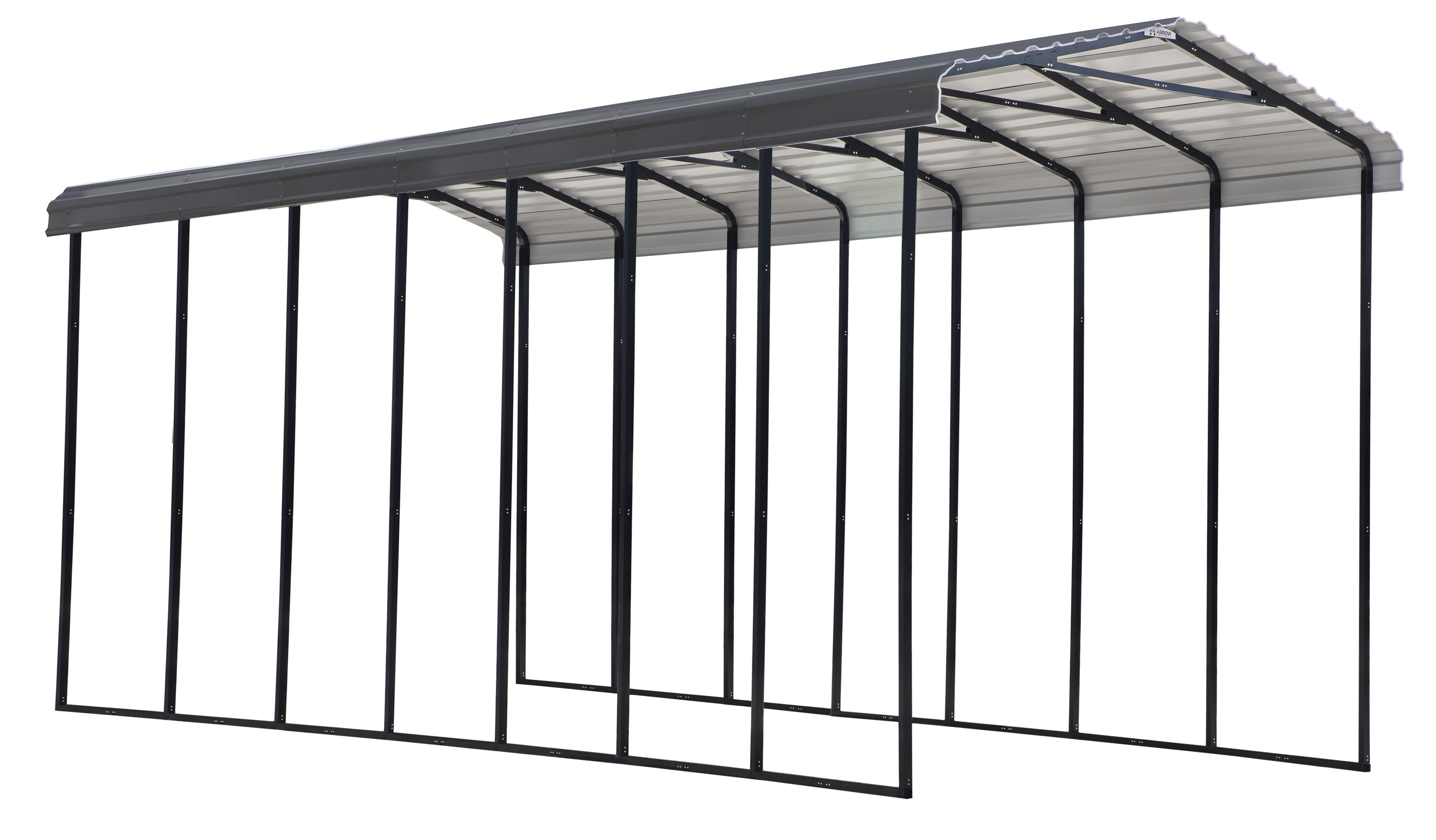 Arrow CPHC143314 14-ft W x 33-ft L x 14-ft H Charcoal Metal Carport with Metal Roof