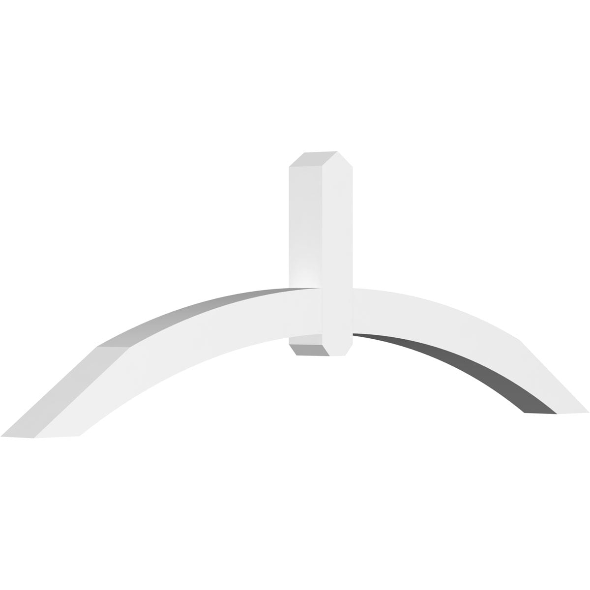 Ekena Millwork GBP072X24X0404ARC00 Archdale White PVC Gable bracket