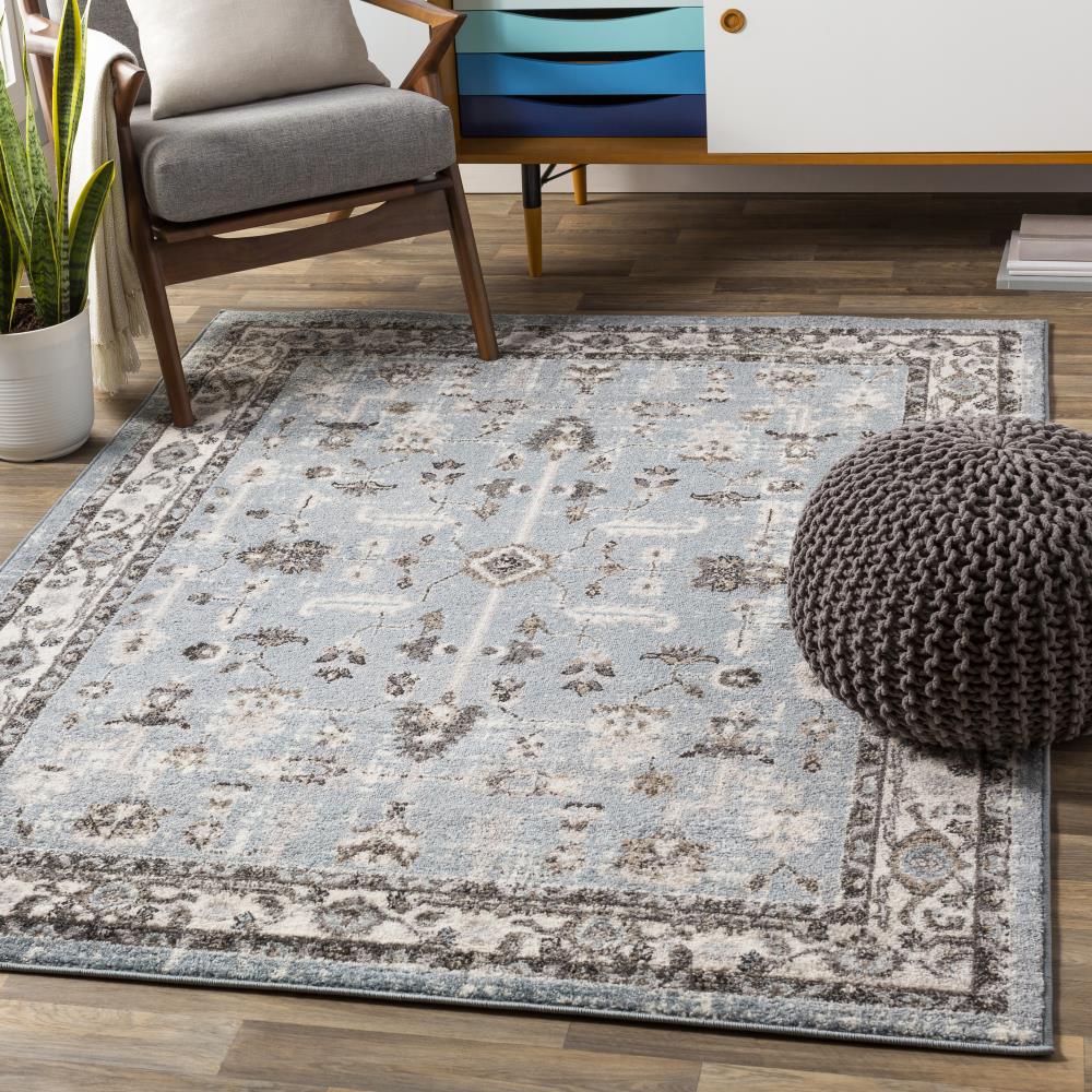 Surya NWC2315-5373 Norwich 5 X 8 (ft) Gray/Cream Indoor Medallion Oriental Area Rug