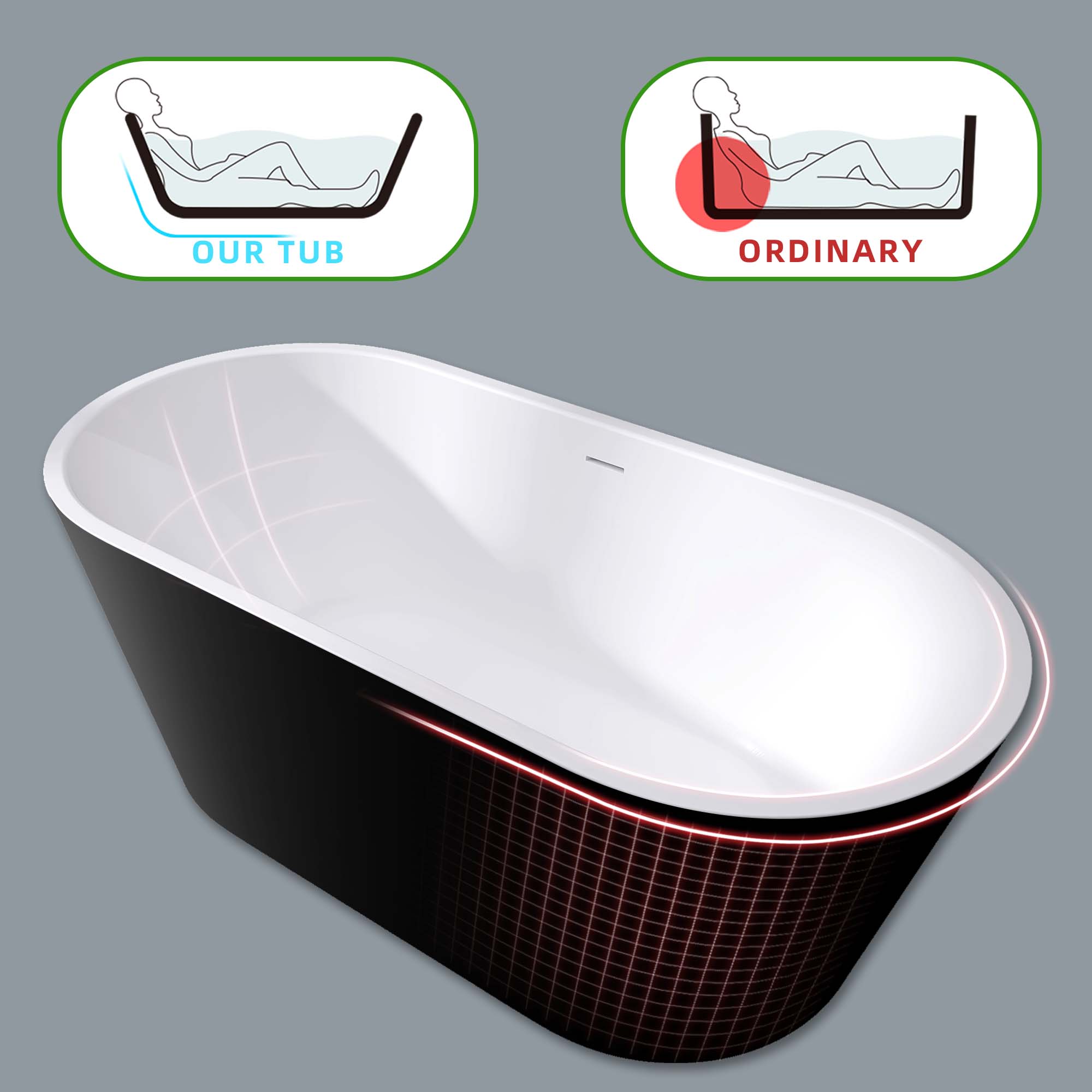 WELLFOR GTLSTTCGRWH bathtubs - View #12