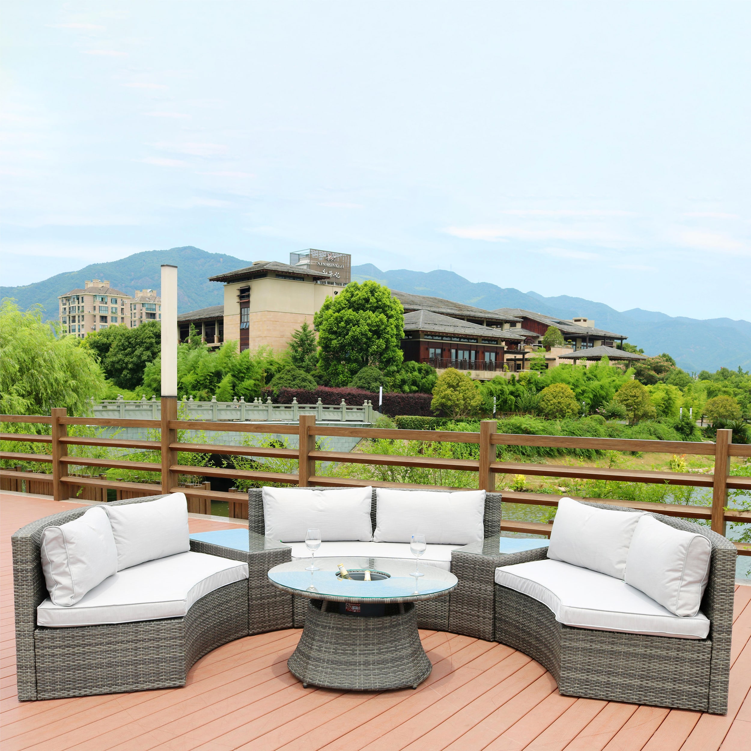 Moda Furnishings CMAS-1205B-GR Patio-Conversation-Sets - View #3