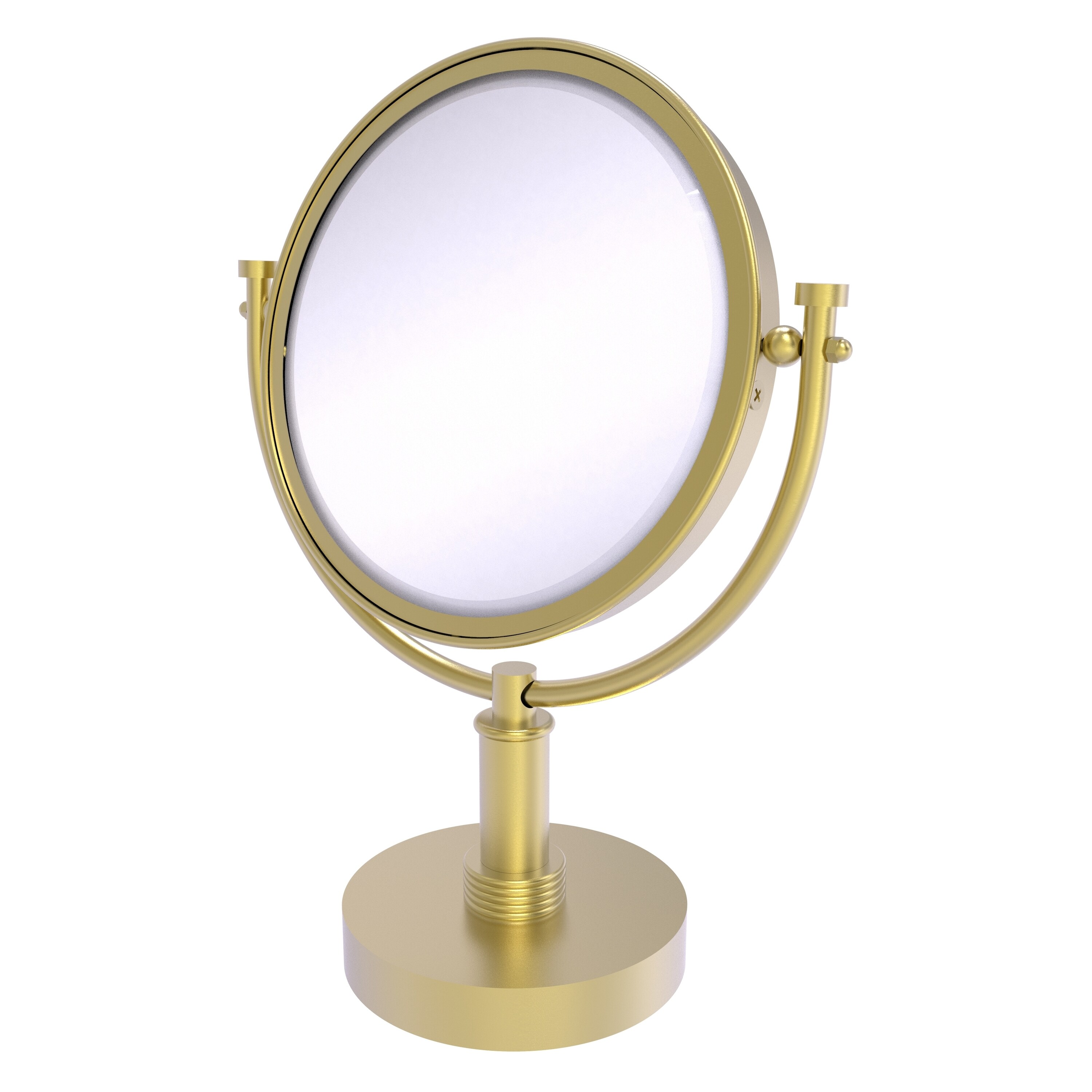 Allied Brass 8-in x 15-in Satin Chrome Double-Sided Magnifying Countertop Vanity Mirror