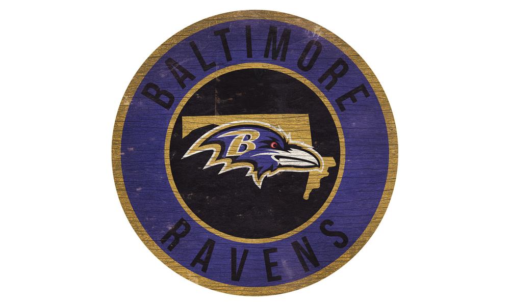 Baltimore Ravens 12 Landscape Circle Sign