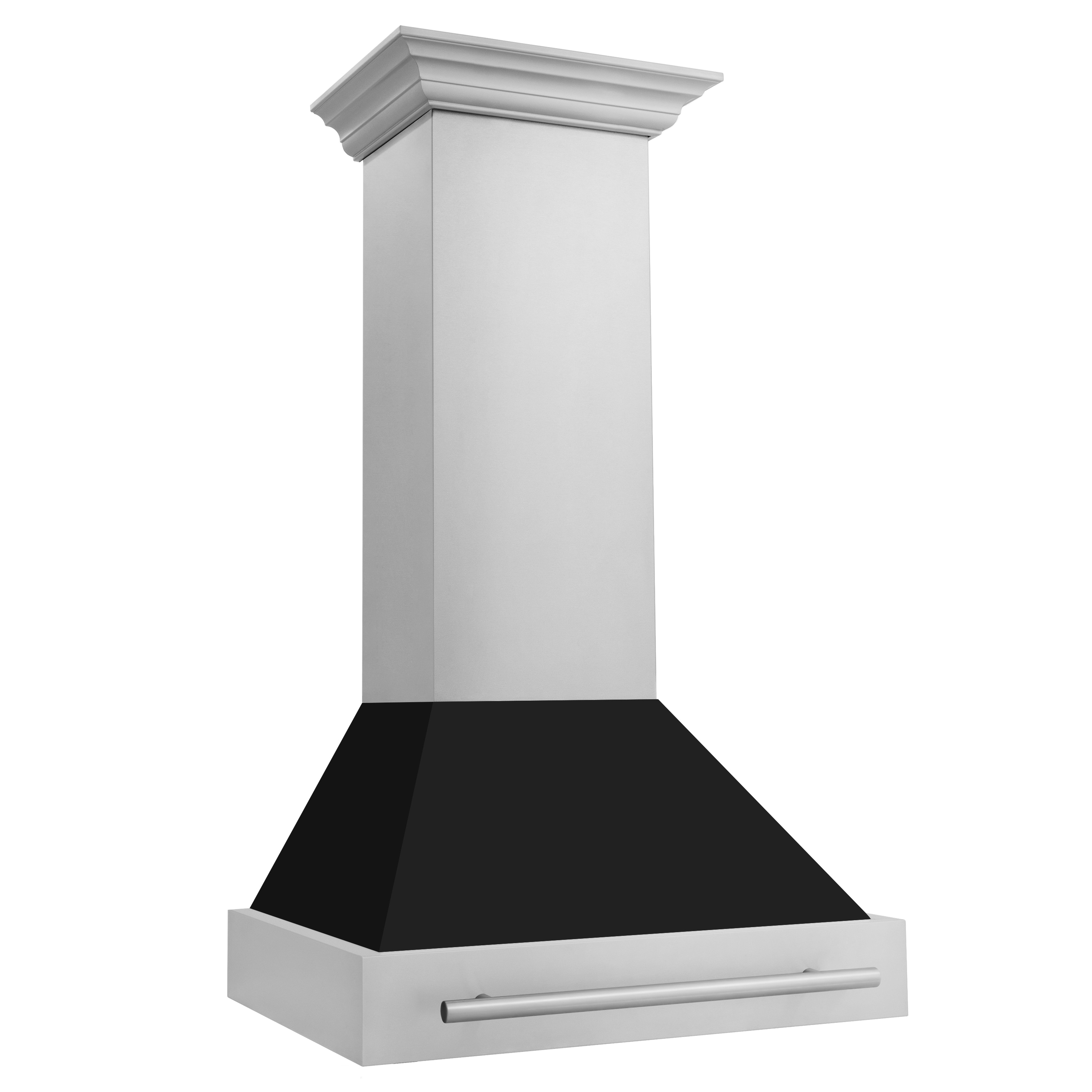 ZLINE KITCHEN & BATH 8654STX-BLM-30 30 inch Ducted 400-CFM Stainless Steel with Black Matte Shell and Stainless Steel Handle Wall-Mounted Range Hood
