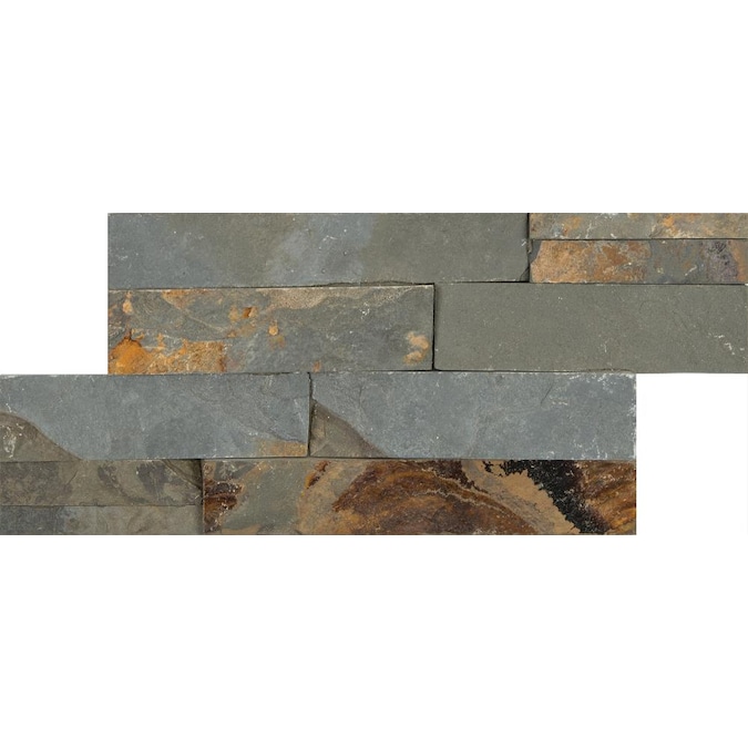 Satori Oxide Ledgestone 6 In X 12 Natural Stone Slate Wall Tile The Department At Com - Natural Stone Slate Wall Tiles