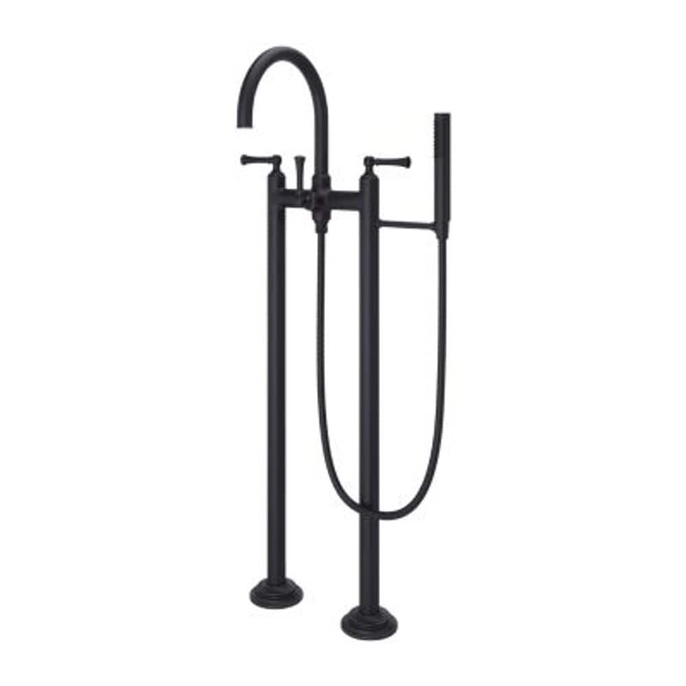 Pfister LG6-1TBY Tisbury Tuscan Bronze 3-handle Freestanding High-arc Bathtub Faucet with Hand Shower