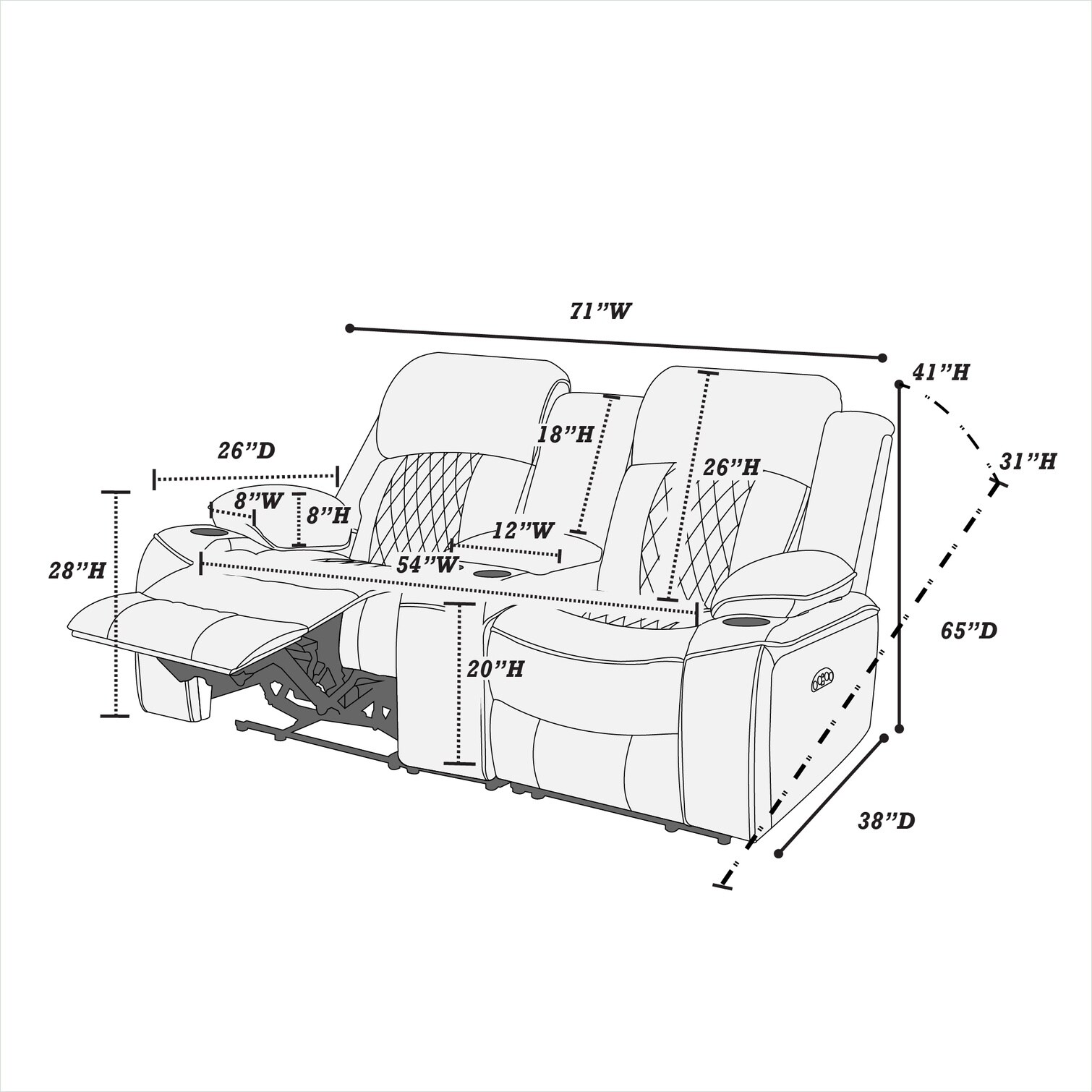 SunJet B08PJMX26M4K Sofas-Loveseats - View #3