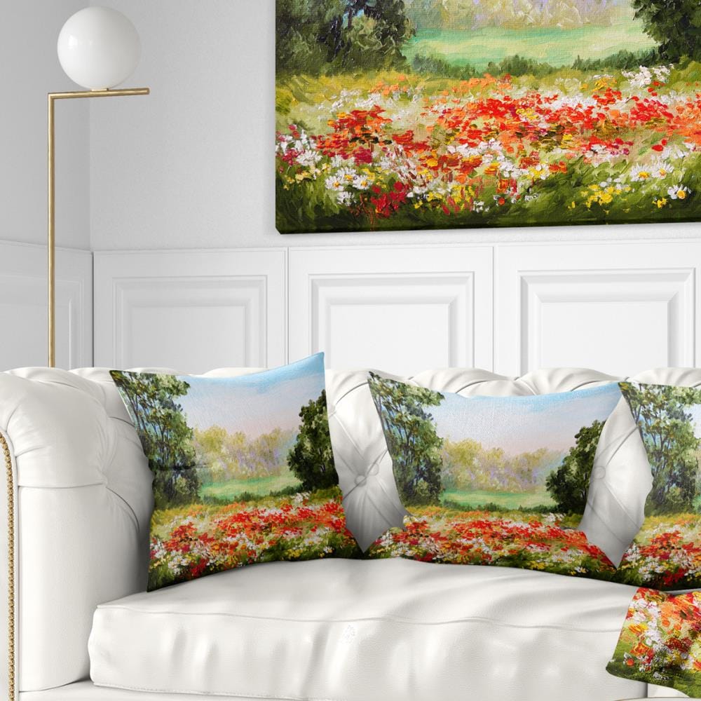 Designart CU6197-16-16 16-in x 16-in Red Square Indoor Decorative Pillow