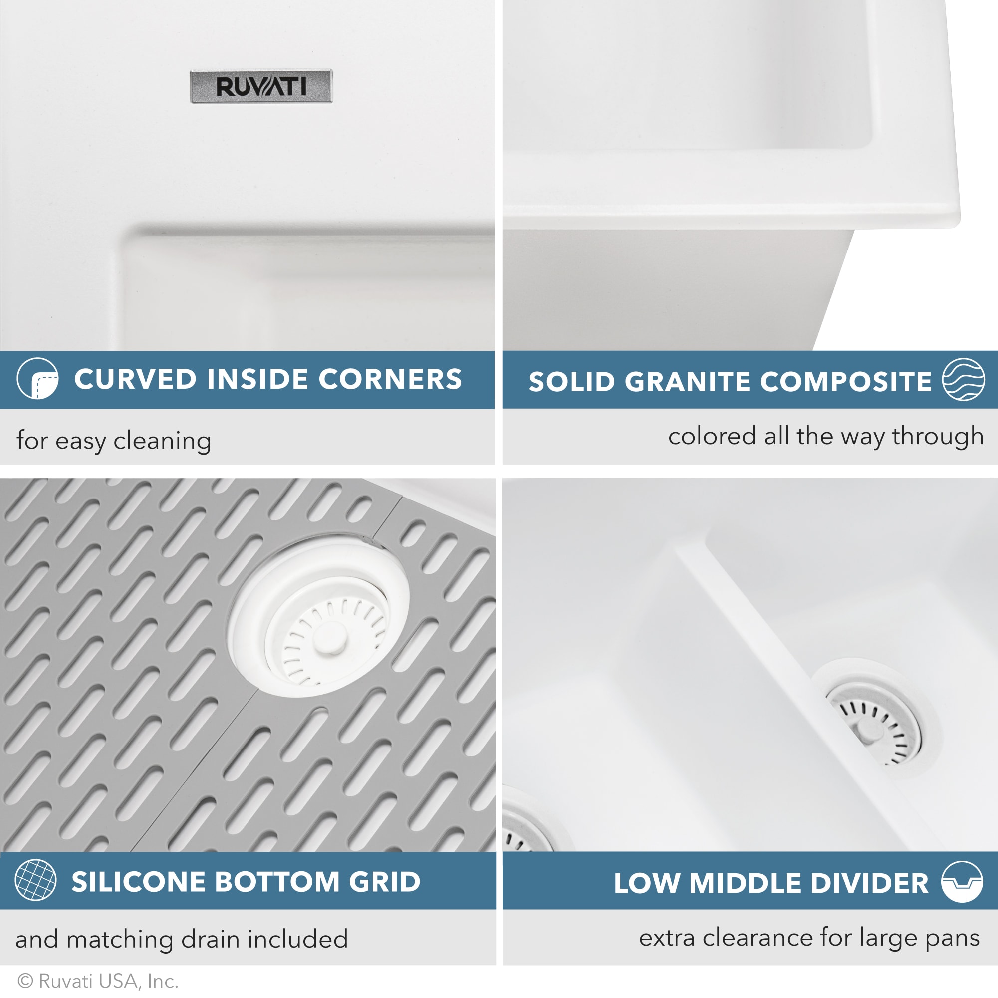 Ruvati RVG1385WH Kitchen-Sinks - View #8