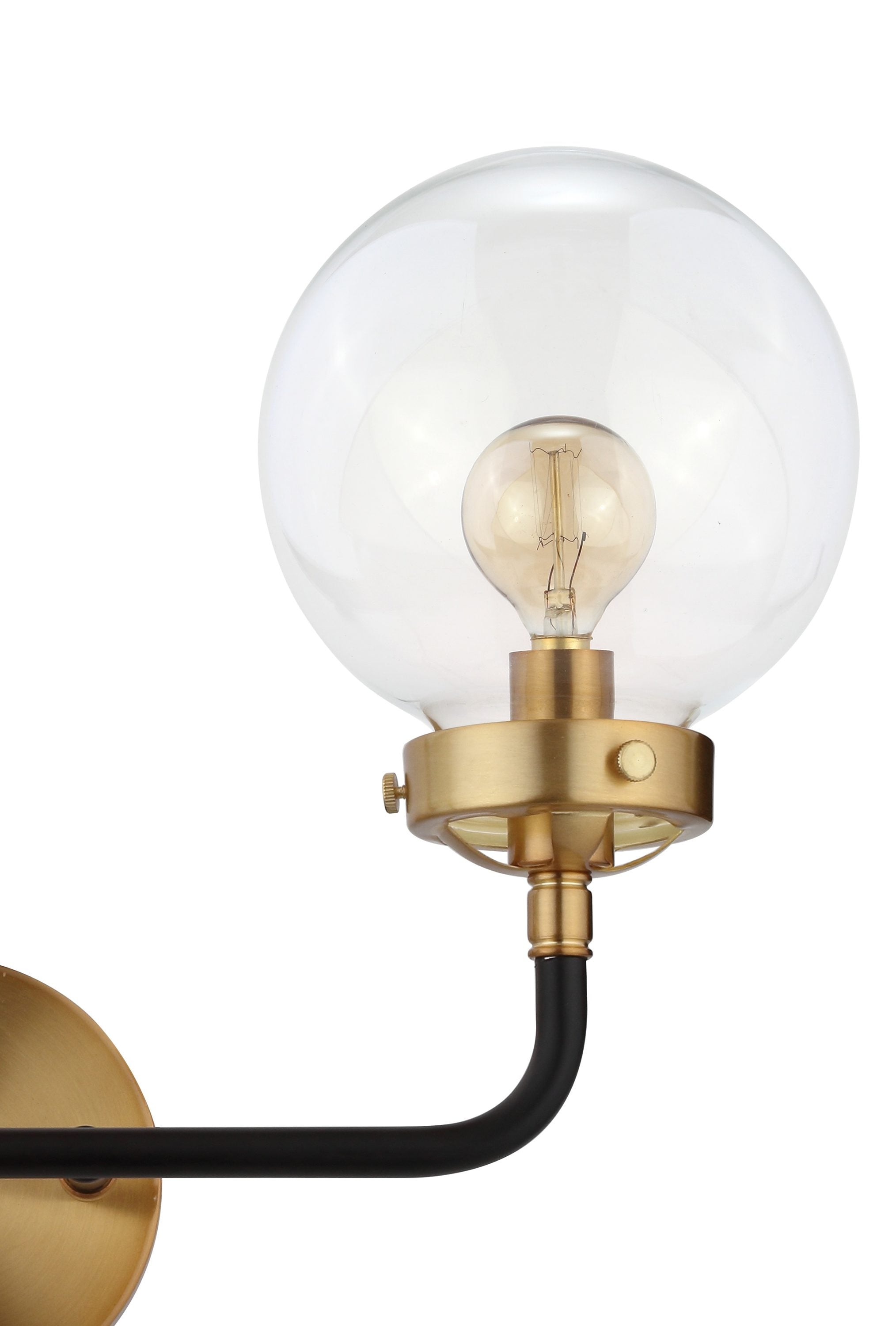 Caleb Transitional 18" Black and Brass LED Wall Sconce