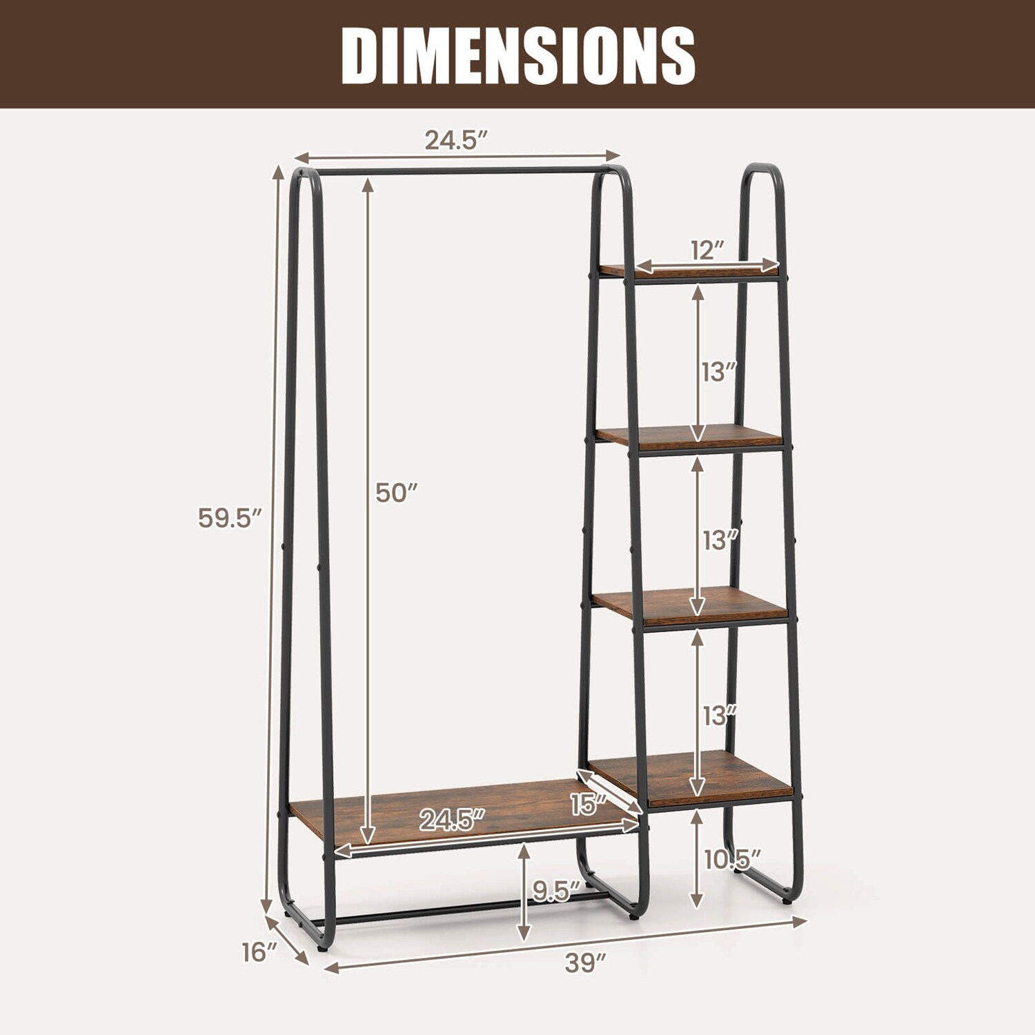 Costway CSHY004536 Coatrack-Stands-Pedestals - View #3