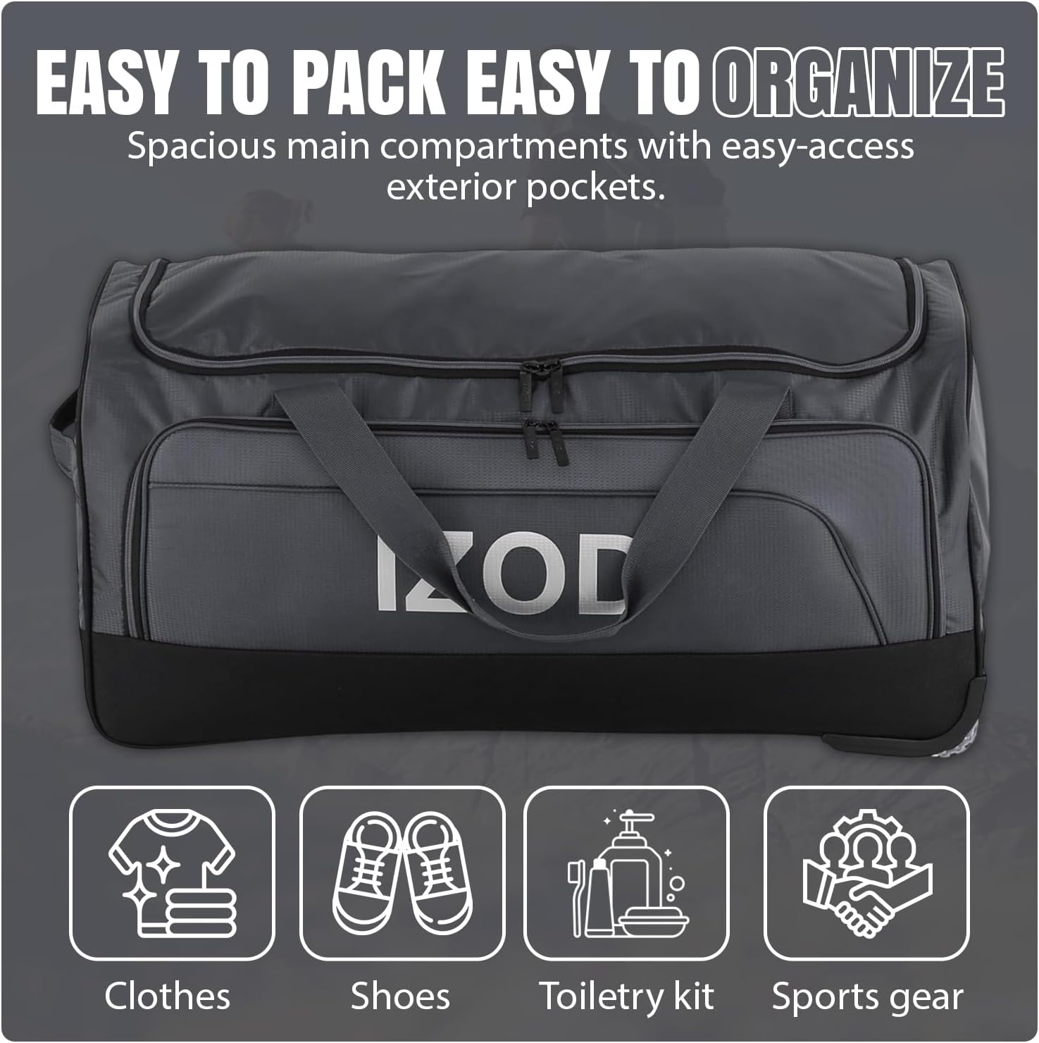 IZOD 123-GREY Luggage-And-Luggage-Sets - View #13