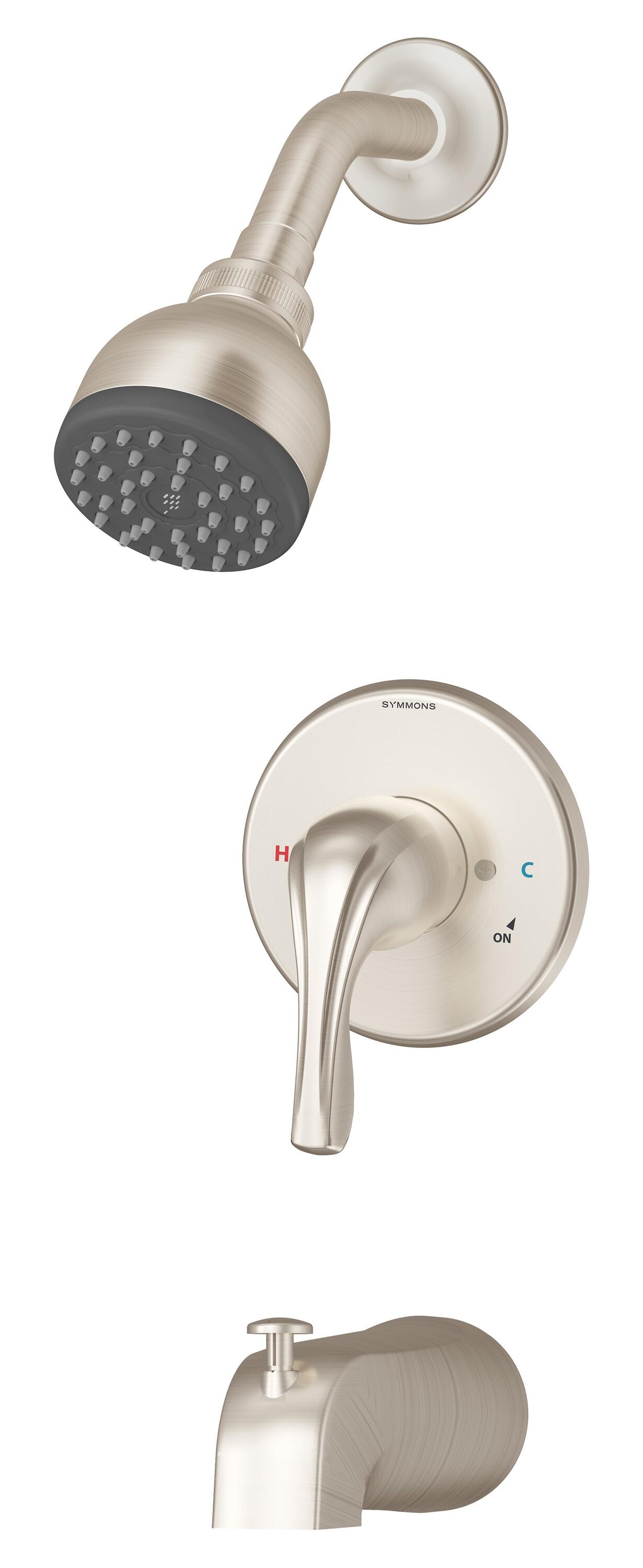 Symmons 9602-PLR-1.5-TRM-STN Origins Satin Nickel 2.76-Inches Dual Head Built-In Shower Faucet System with ( Pressure-balanced