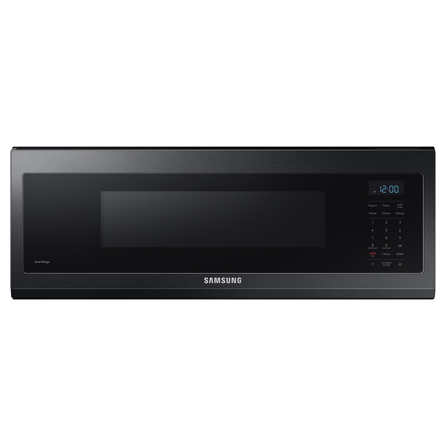 Samsung ME11F7510MT 1.1-cu ft Low Profile 29.87-in Over-the-Range Microwave ( Fingerprint Resistant Matte Black Steel )