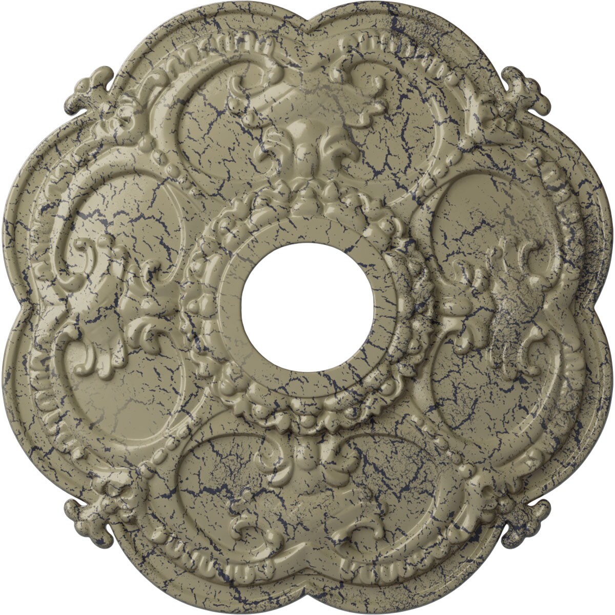 Ekena Millwork CM17ROCSC Rotherham 18-in W x 18-in L Painted Castle Stone Crackle Polyurethane Whole Ceiling Medallion