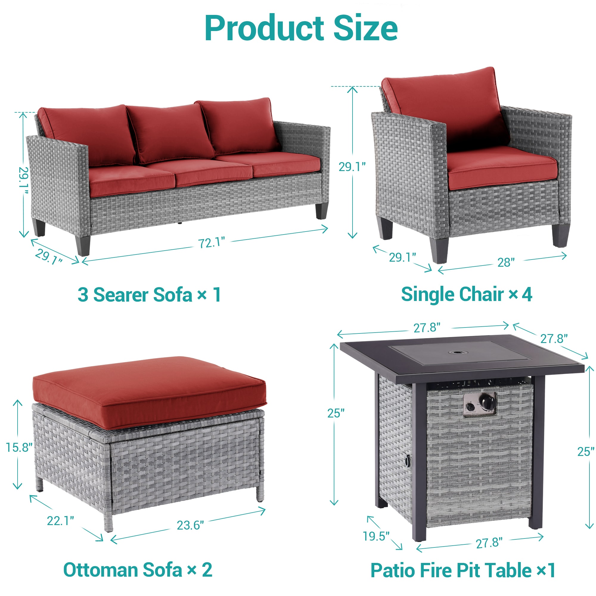 Sonkuki SD-PS-115HOG-S2T4 Patio-Conversation-Sets - View #2