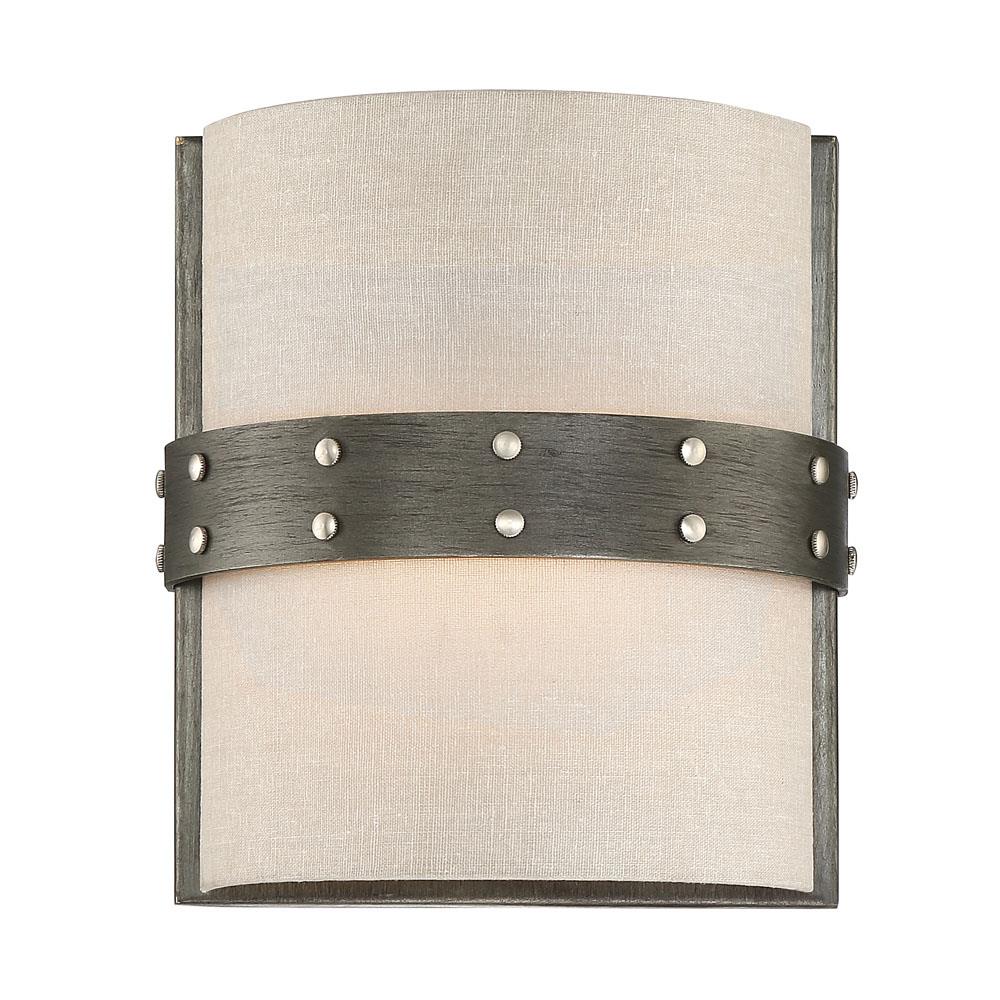 Designers Fountain 92401-WI Garrett 8.125-in W 1-Light Weathered Iron Transitional Wall Sconce