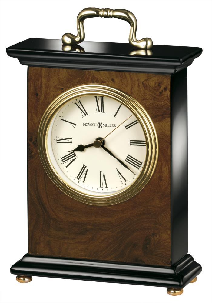 Tabletop clock Analog Square Tabletop with Alarm Walnut in Brown | - Howard Miller 645577