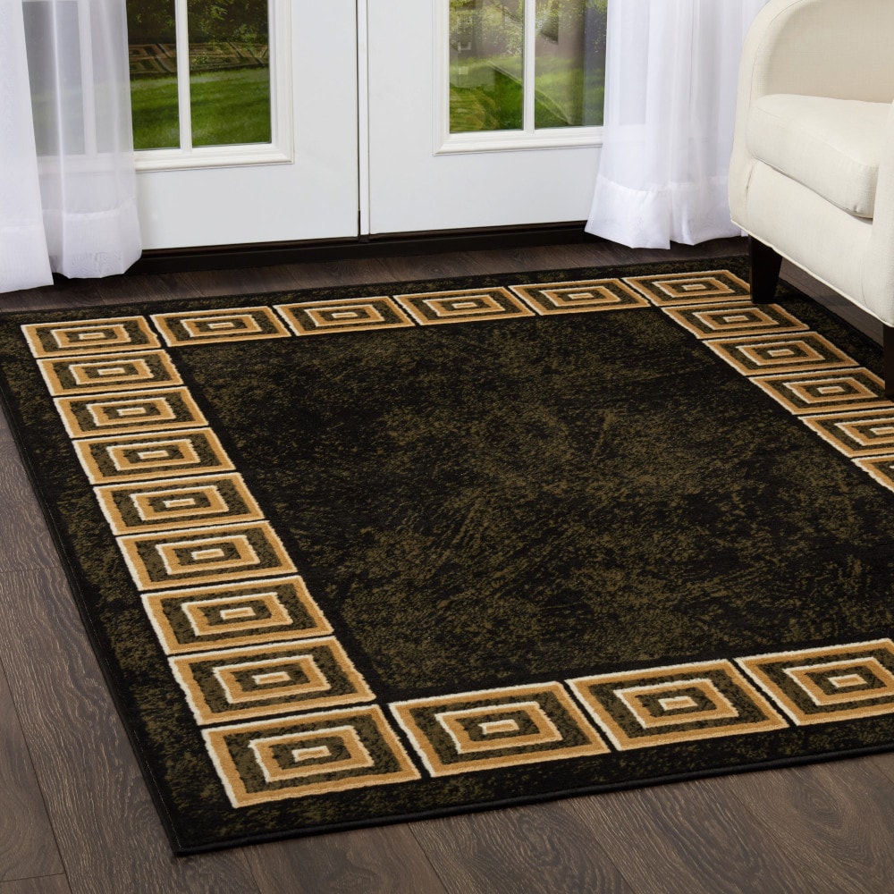 Home Dynamix 5-11021-450 Optimum Eros 2 x 3 (ft) Loomed Polypropylene Black Rectangular Indoor Geometric Global Area rug