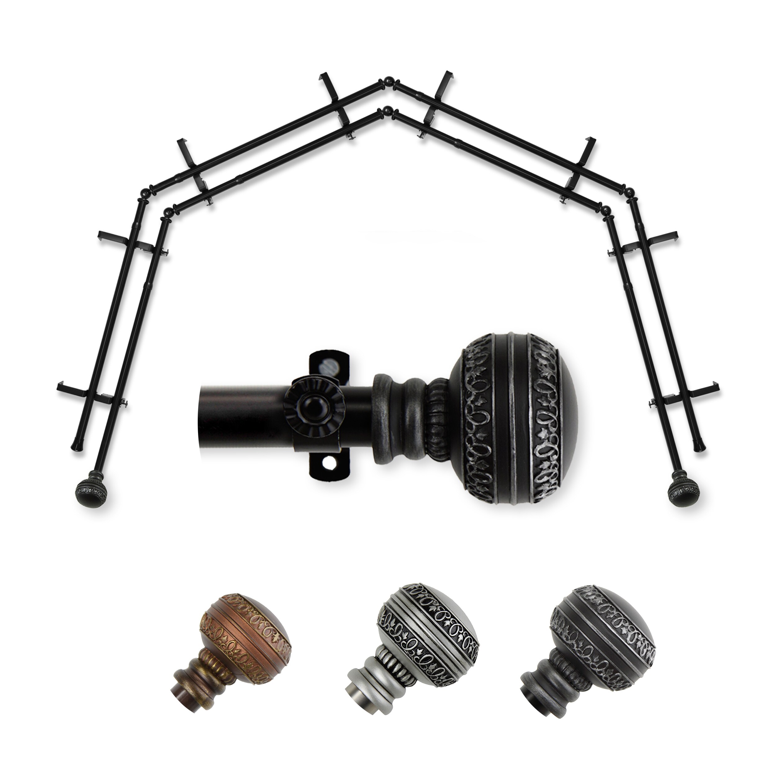 Faith 4-Sided Double Bay Curtain Rods at Lowes.com