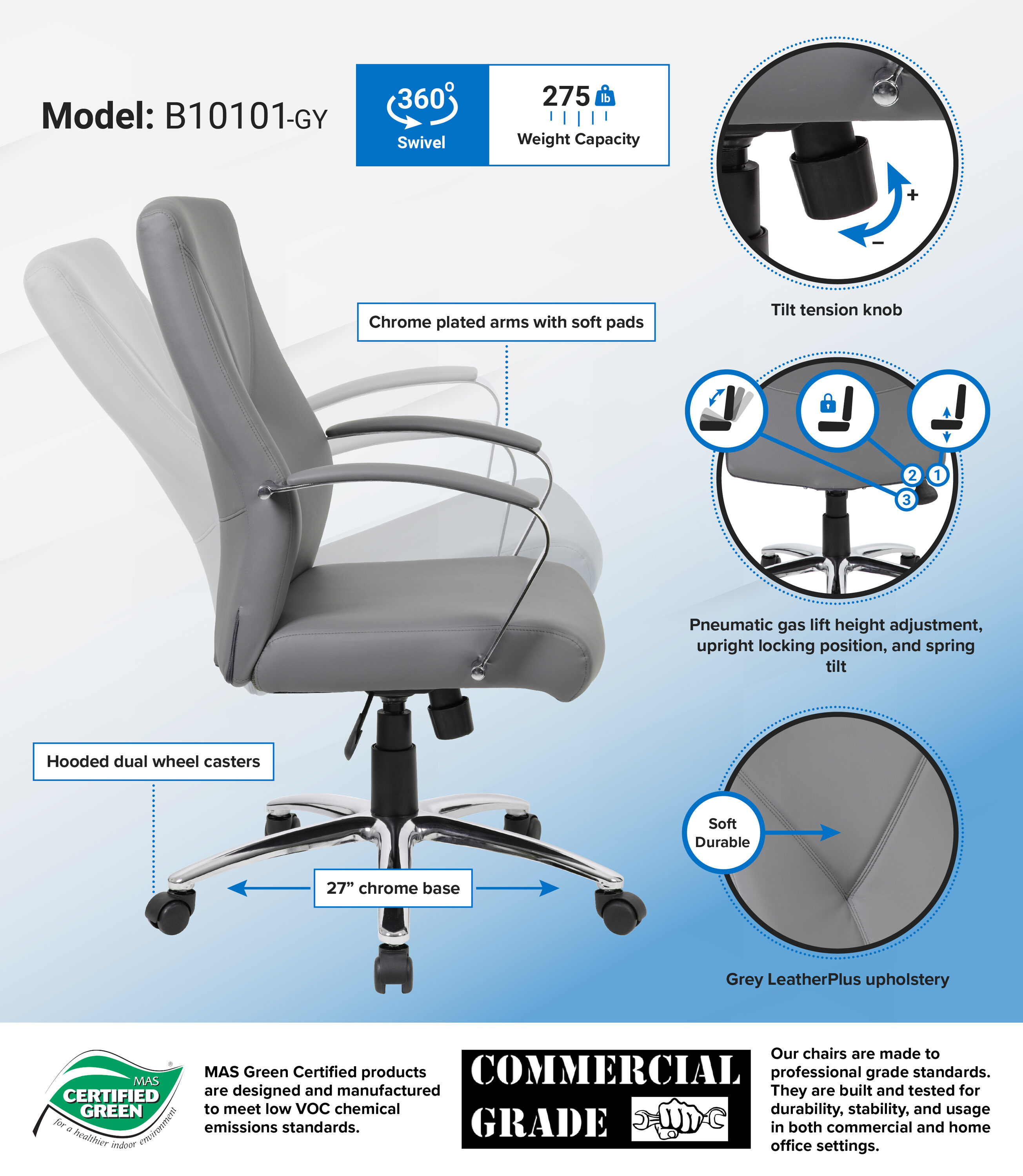 Boss Office Products B10101-GY Office-Chairs - View #6
