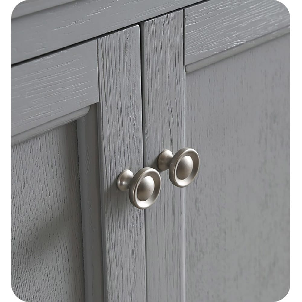 Gray Double Freestanding Wood Bathroom Vanity Cabinet