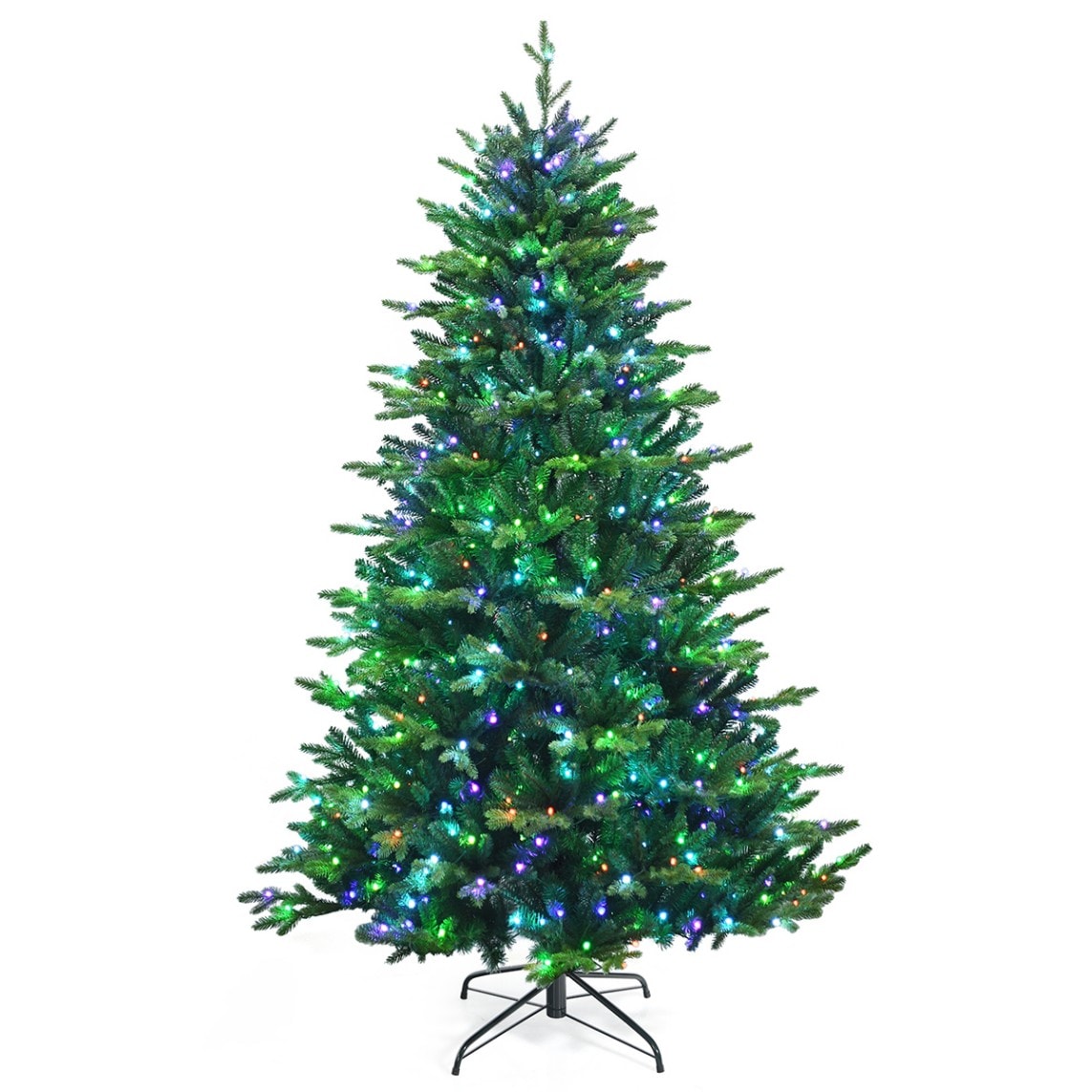 LIVIZA 7-ft Pre-lit Artificial Christmas Tree with Multicolor LED Lights