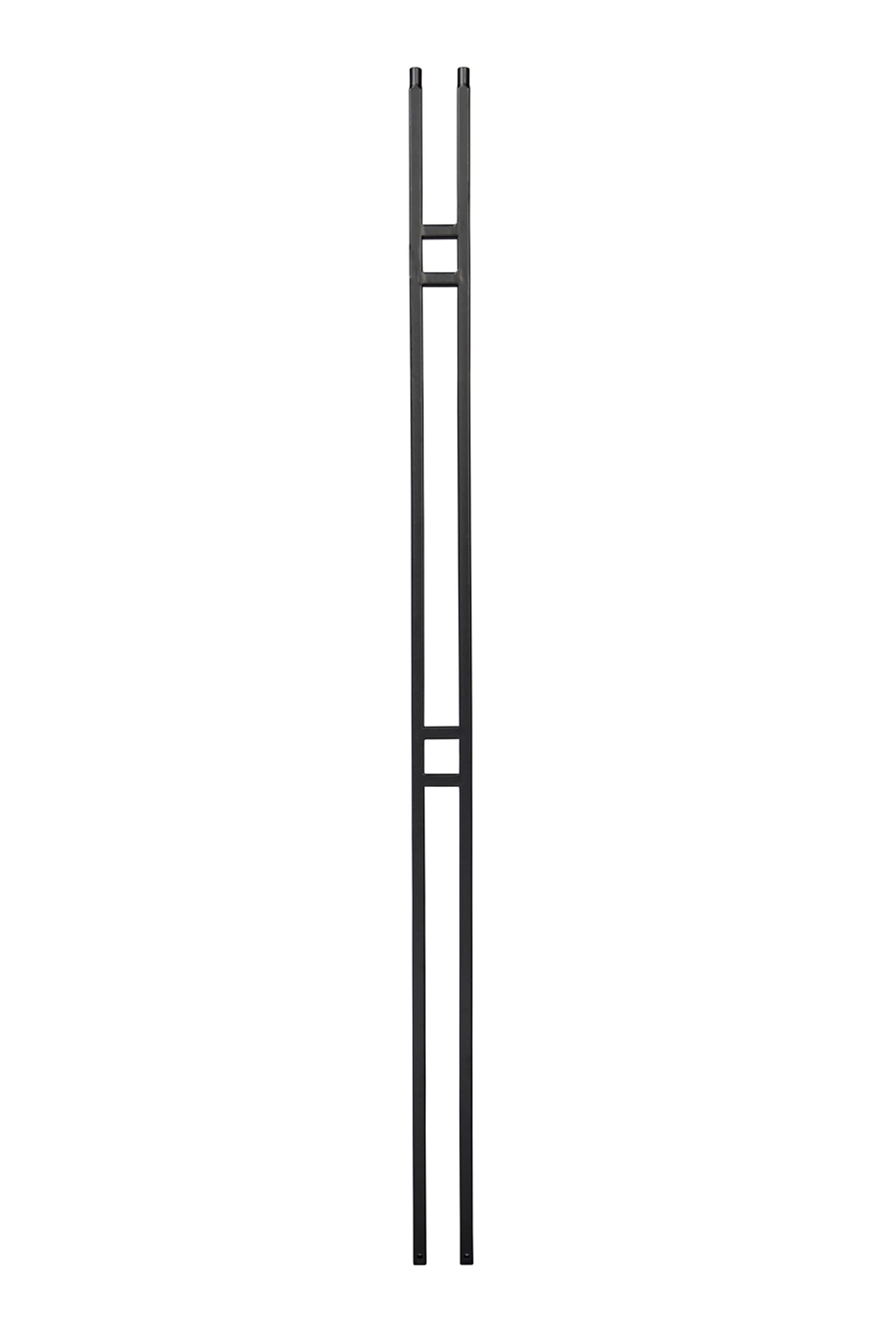 Crown Heritage 4583404FB44 44-in x 2.2224-in Black Aluminum Pin Top Stair Baluster