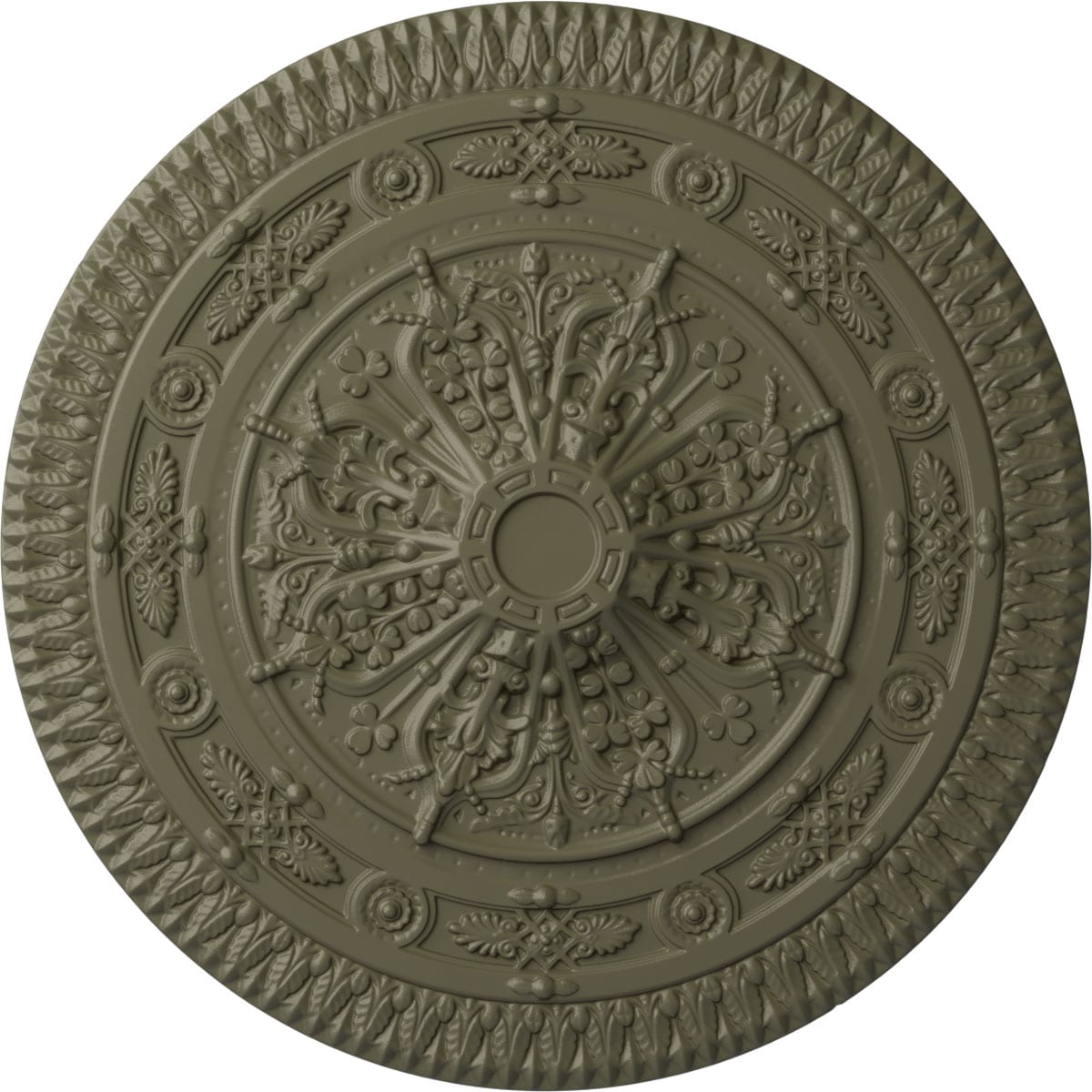 Ekena Millwork CM37NASSF Naple 37.5-in W x 37.5-in L Painted Spartan Stone Polyurethane Whole Ceiling Medallion
