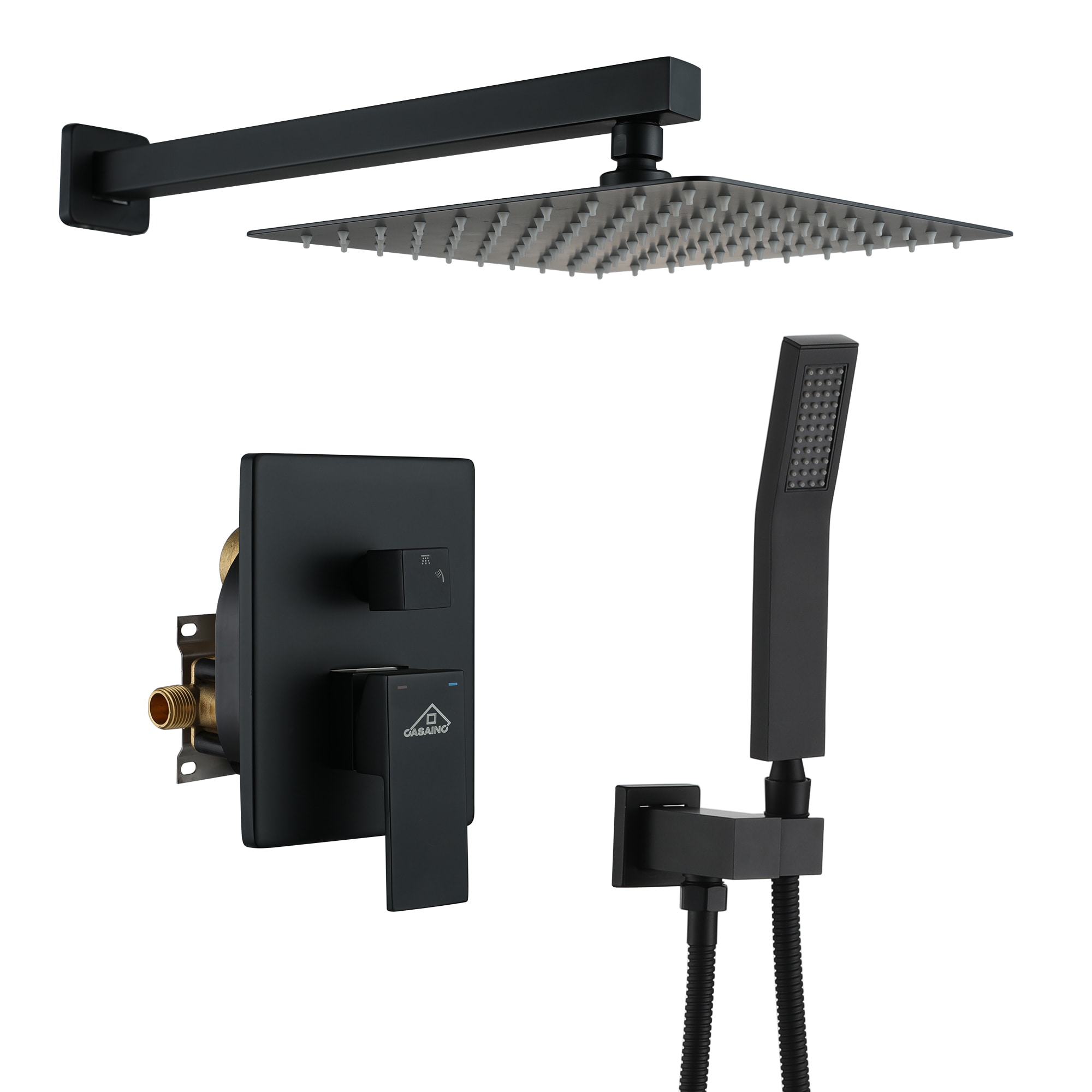 Delta Faucet Ara Matte Black Shower System Including Matte Black Shower  Head, Slide Bar Handheld Shower, Integrated Shower Diverter and Shower  Valve K