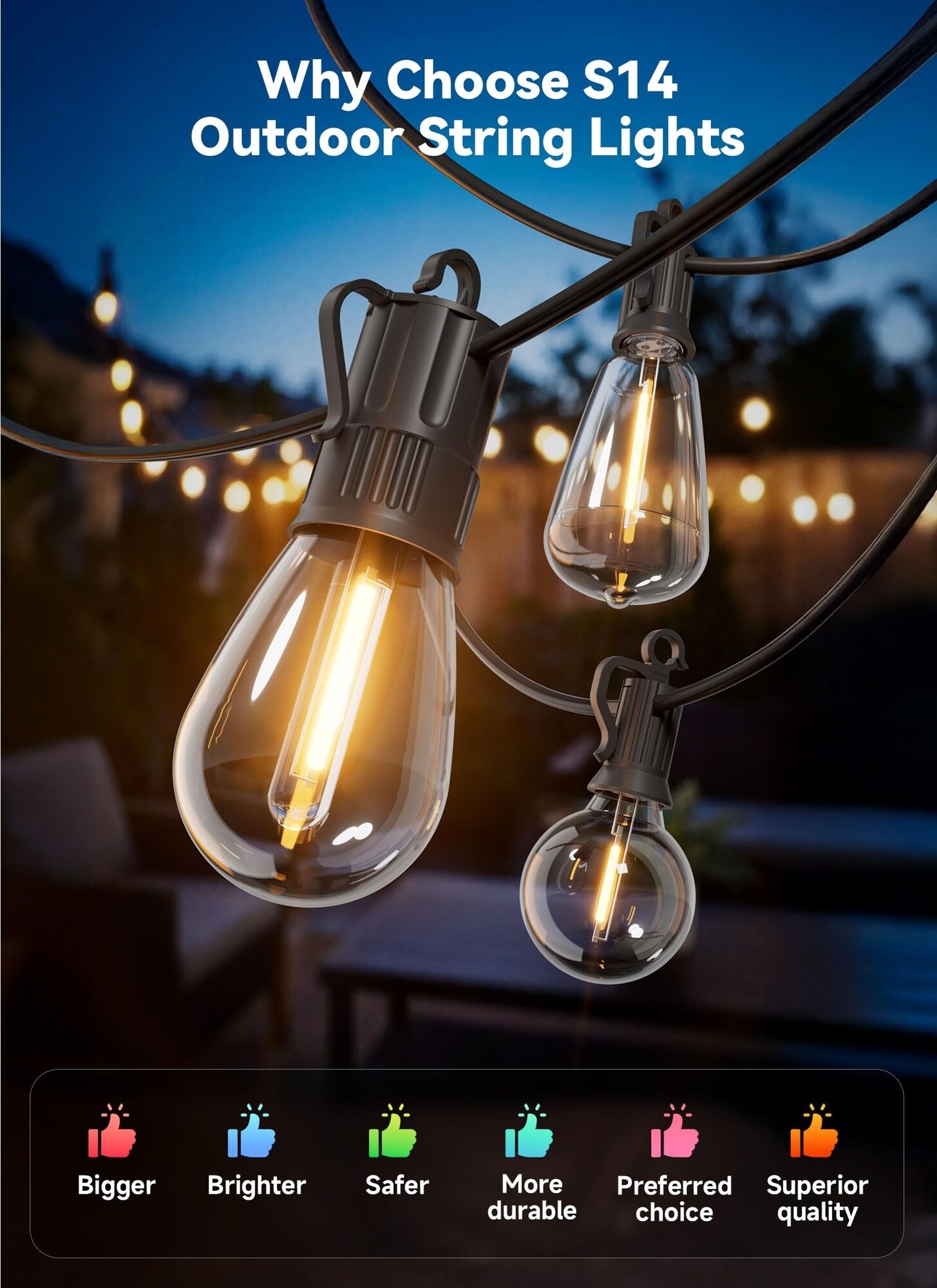 Afoxsos LAF0420S03 Patio-String-Lights - View #2