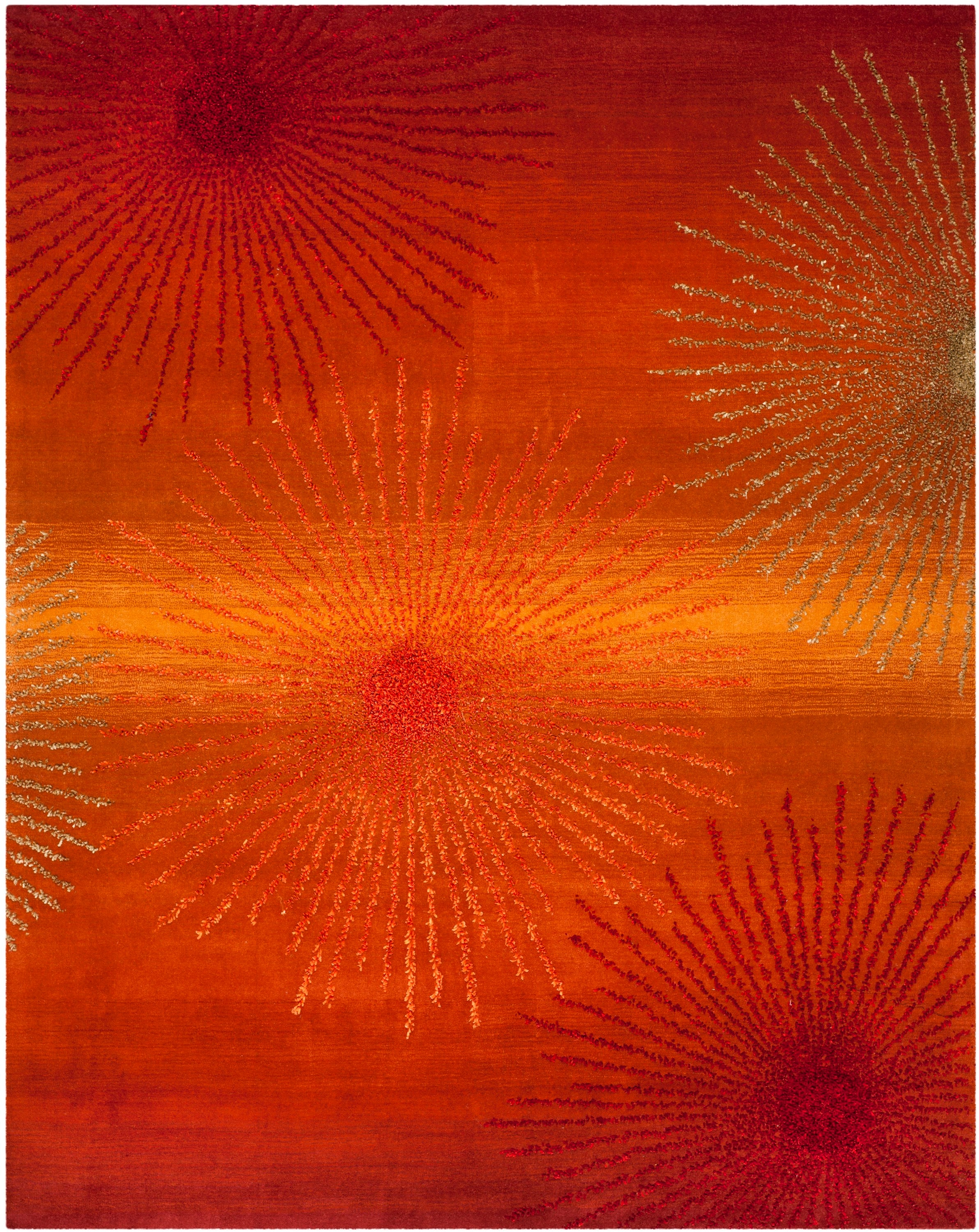 Safavieh Soho Starburst 2 X 10 Wool Rust Indoor Abstract Runner Rug in the  Rugs department at