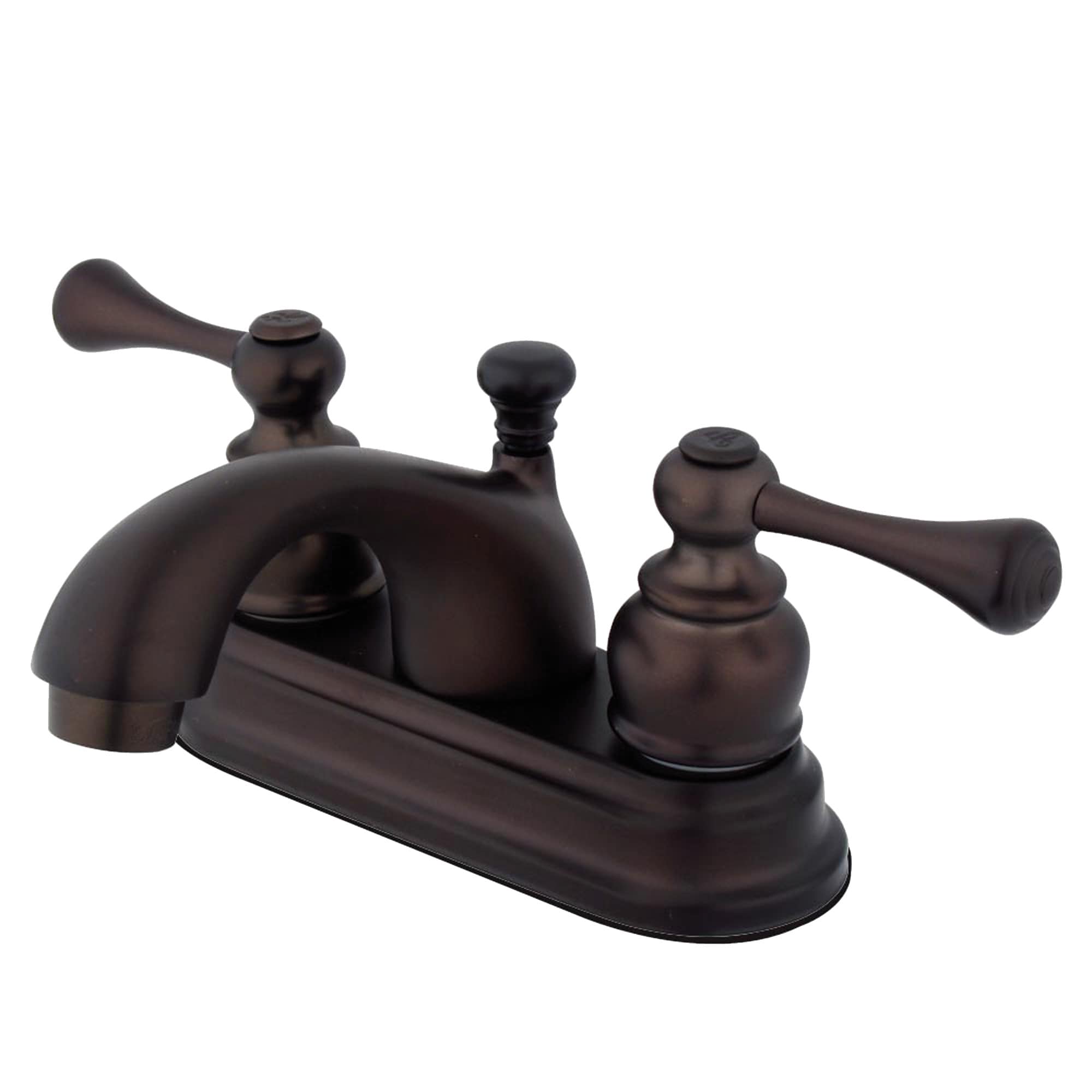 Elements of Design EB3605BL St. Louis Oil-rubbed bronze 4-in centerset 2-handle Low-arc Residential Handle Bathroom Sink Faucet with Drain
