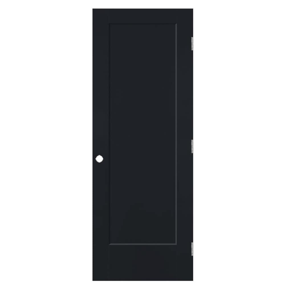 Masonite 826081 36-in x 80-in Midnight Hollow core 1-panel square Left hand Smooth Prefinished Molded composite Flat Jamb Single Prehung Interior Door