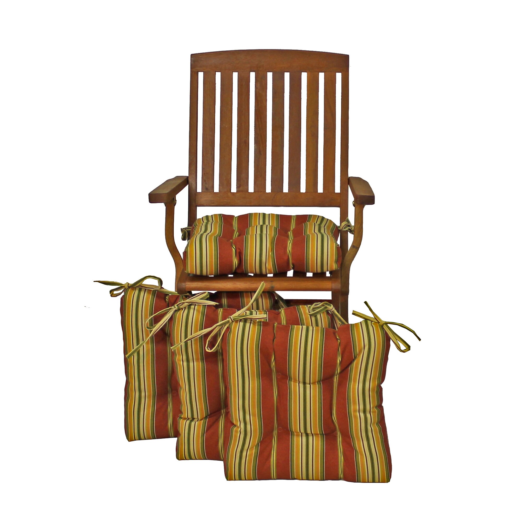 Blazing Needles Solarium 16 In X 16 In 4 Piece Kingsley Stripe Ruby Patio Chair Cushion At 