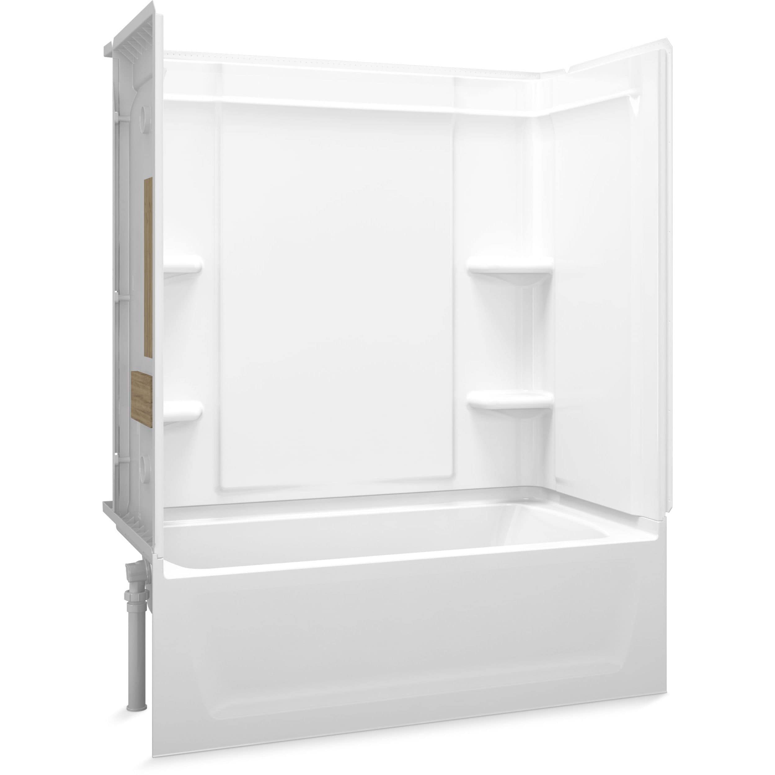 Sterling 71320116-0 Ensemble 32-in W x 60-in L x 75-in H White 4 -Piece Bathtub Shower Combination Kit (Left Drain) with Tub and Wall Included