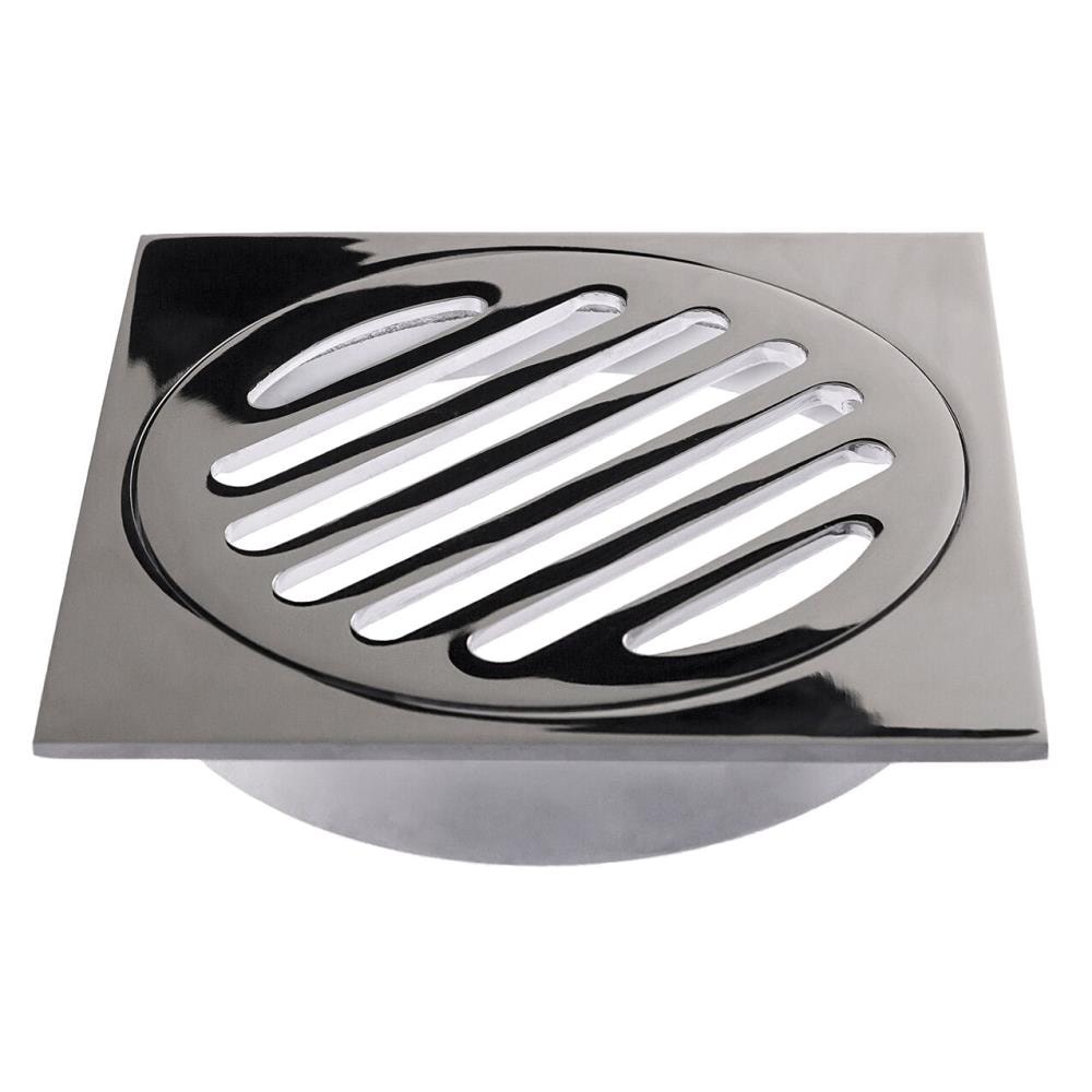 Wondercap WC4SQL 4-in  x 4-in   Silver Chrome-plated brass Strainer